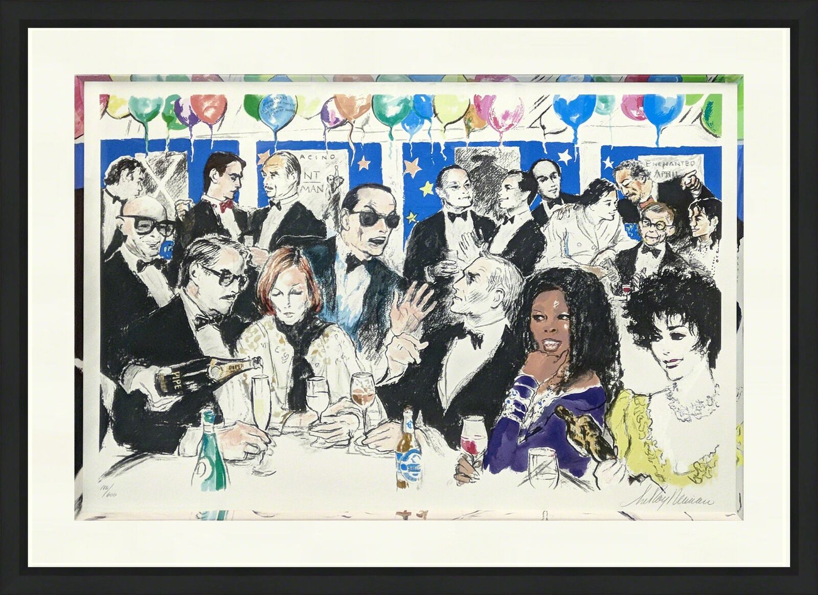 CELEBRITY NIGHT AT SPAGO by LeRoy Neiman, 1993