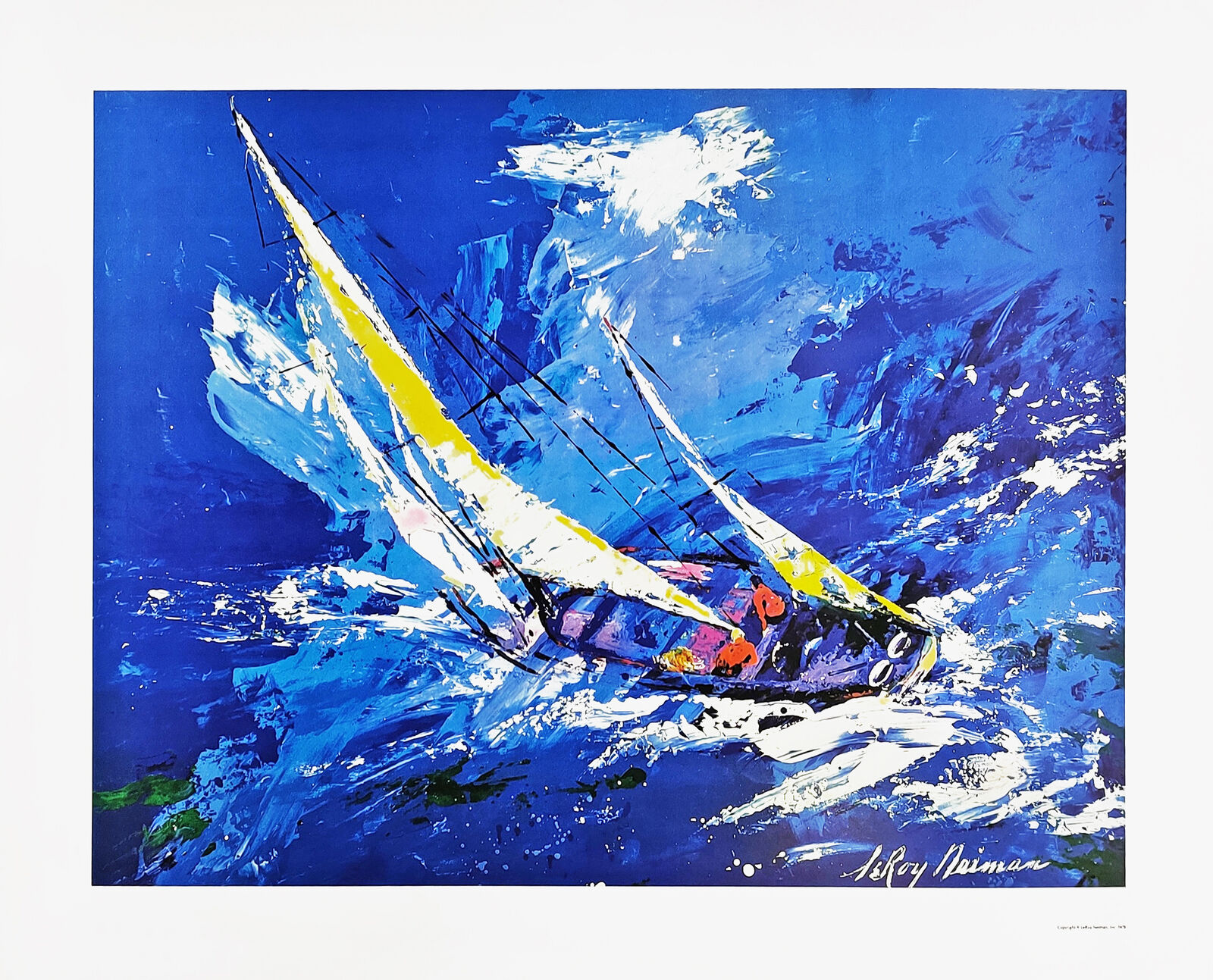 Artwork by LeRoy Neiman, SAILING, Made of Offset Lithograph In Colors 