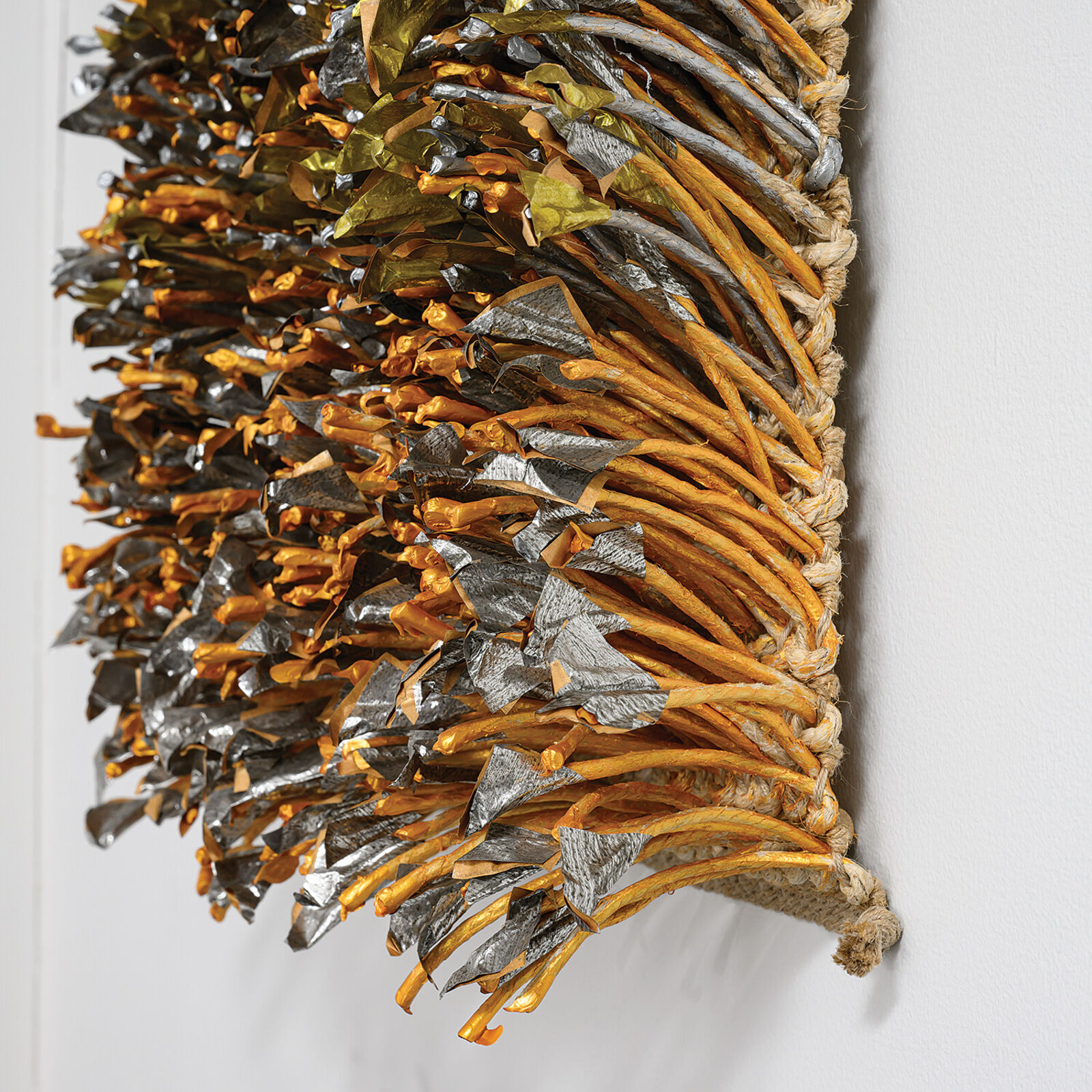 A pile of seaweed on a white surface. 