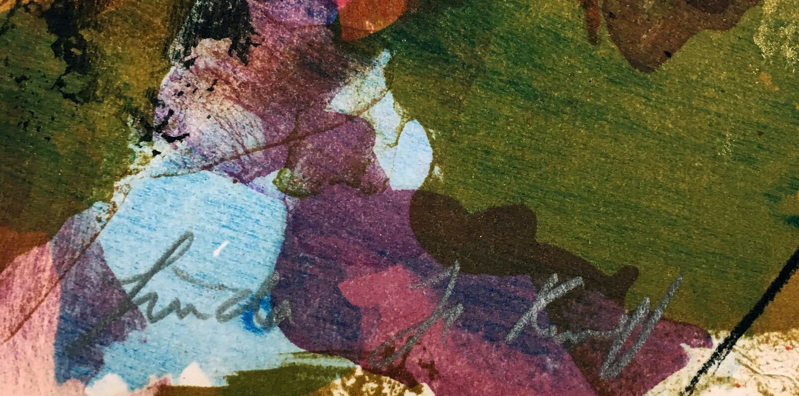 A painting of a woman wearing a blue hat.