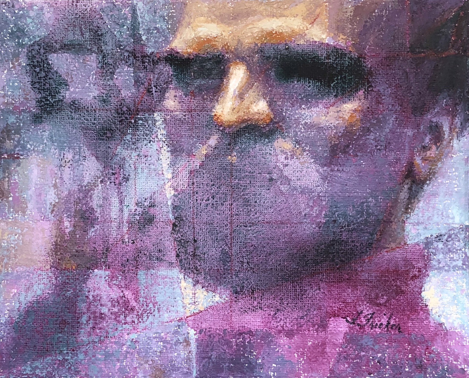 A painting of a man with a beard and mustache.