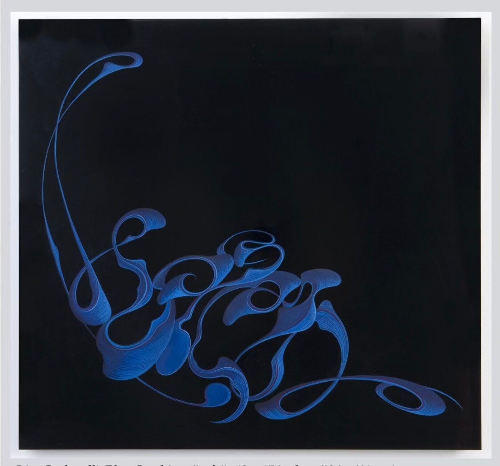 Artwork by Lisa Stefanelli, Blue Stocking, Made of Automotive paint and enamel on board, 
