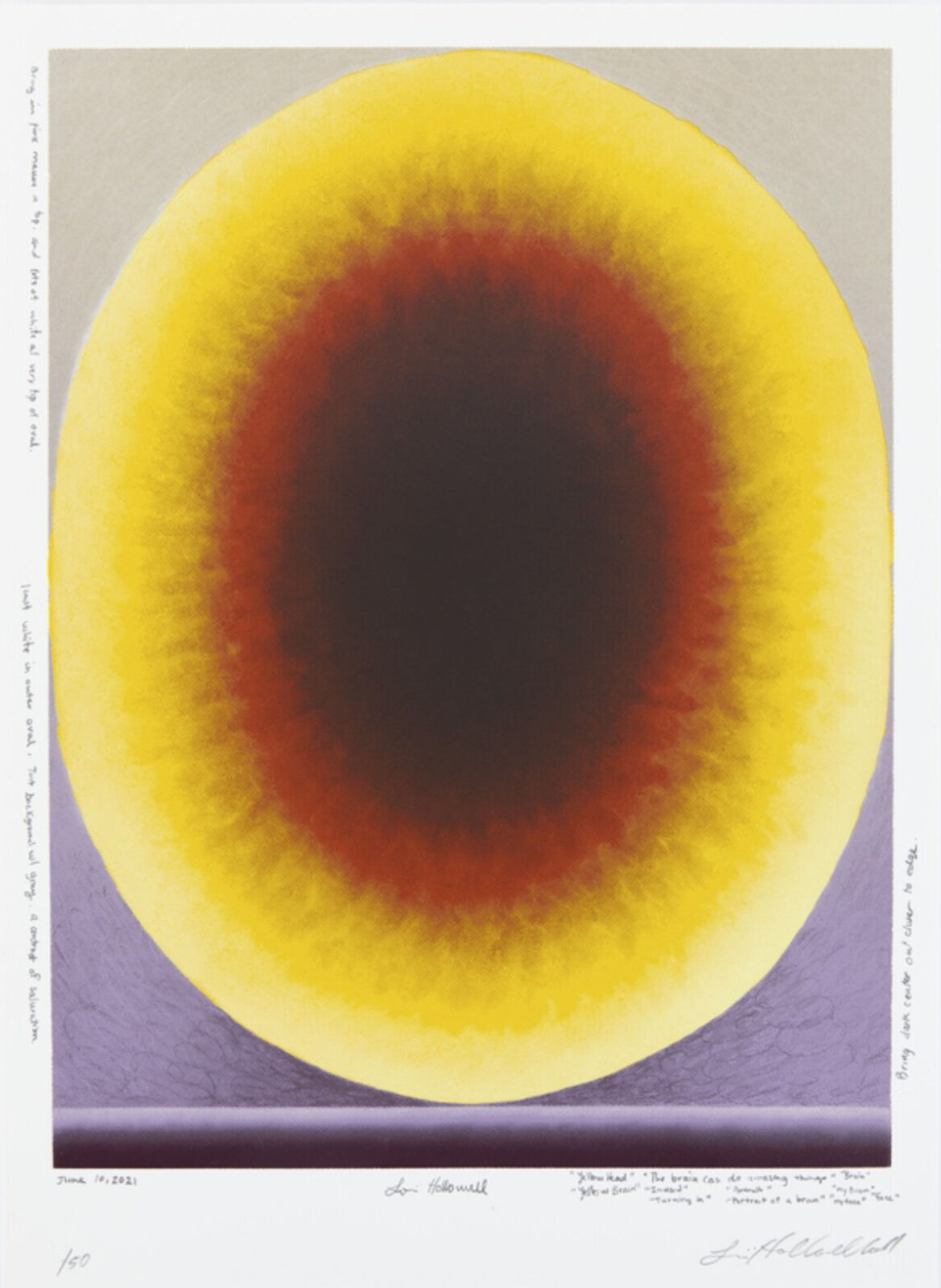 Yellow Brain by Loie Hollowell, 2022