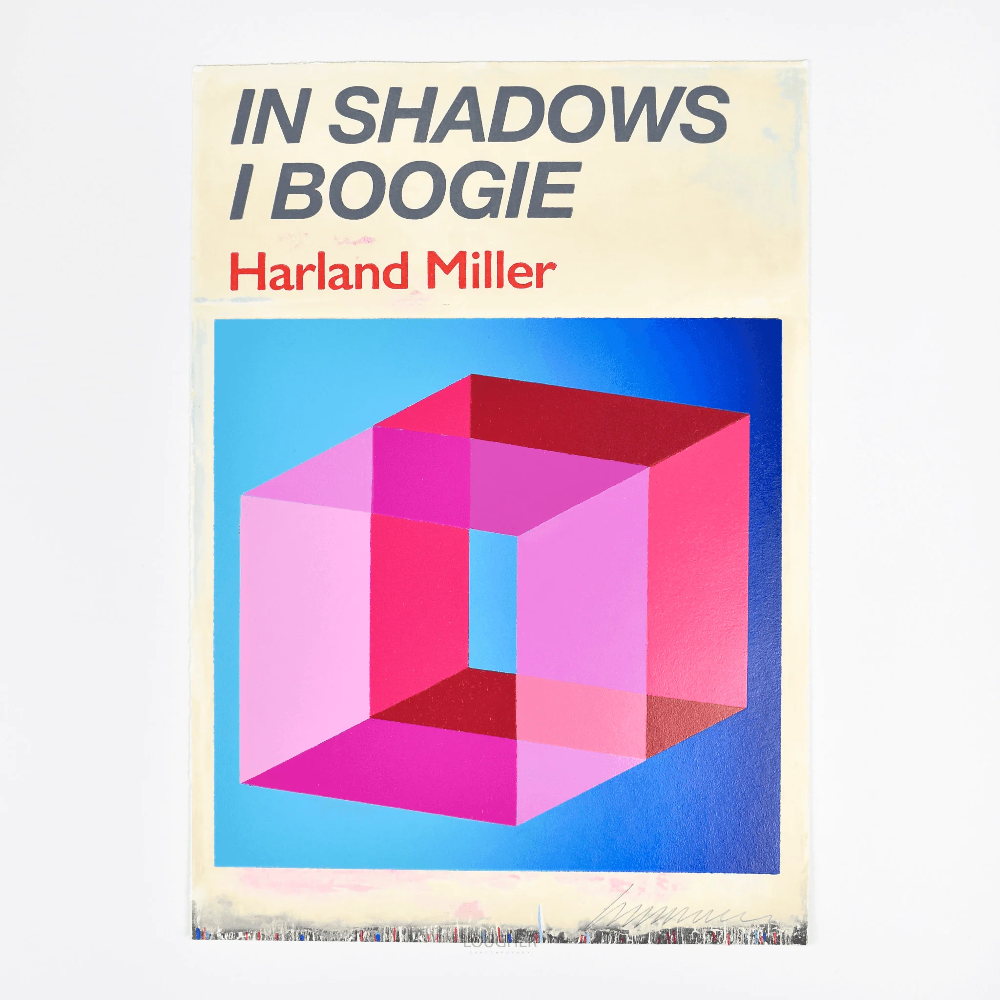 In Shadows I Boogie (Blue) by Harland Miller, 2019