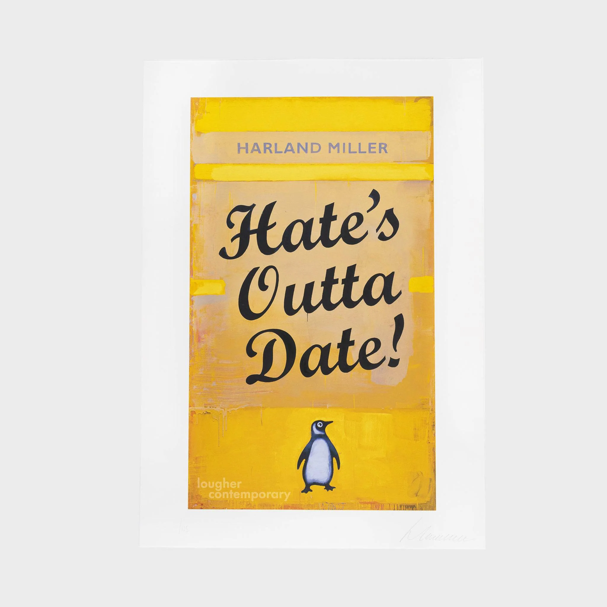 Hate's Outta Date (Yellow) by Harland Miller, 2022