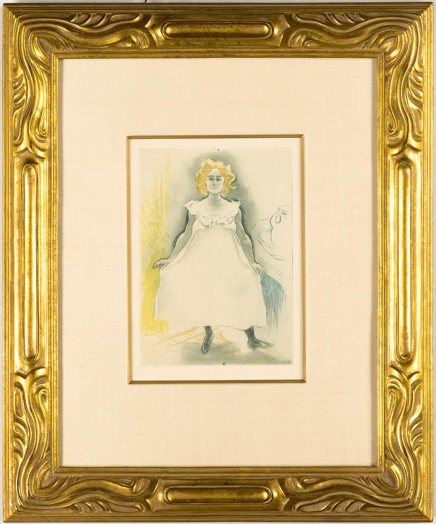 Artwork by Louis Legrand, Mlle. X Dans Son Cabinet De Travail, Made of Etching & Aquatint 