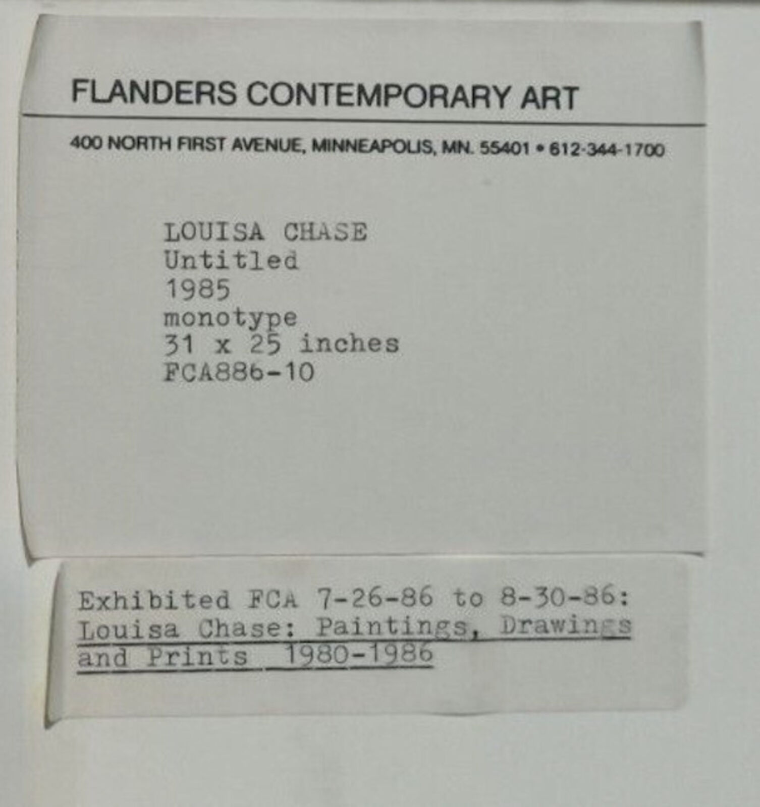 Artwork by Louisa Chase, Untitled, Made of Monotype 