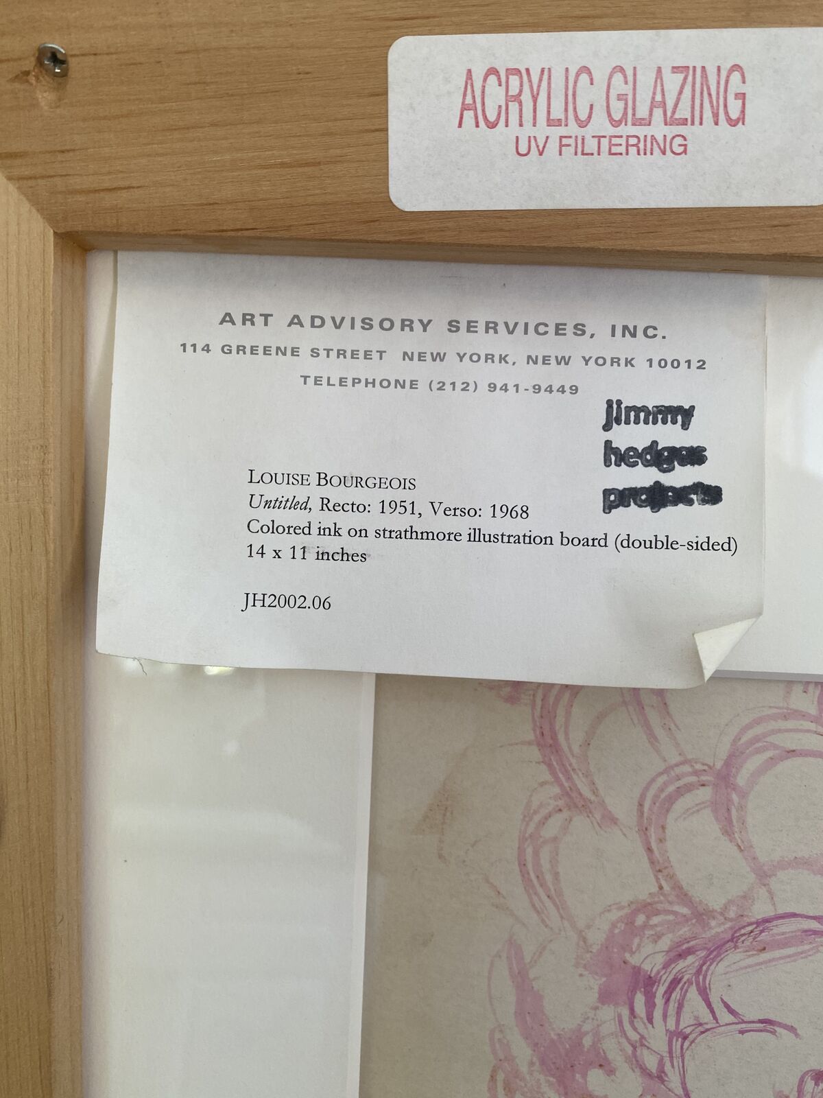 Artwork by Louise Bourgeois, Untitled (Double-sided ink on board), Made of Colored ink on strathmore illustration board 