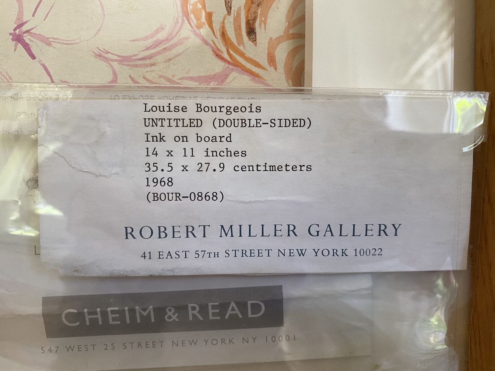 Artwork by Louise Bourgeois, Untitled (Double-sided ink on board), Made of Colored ink on strathmore illustration board 