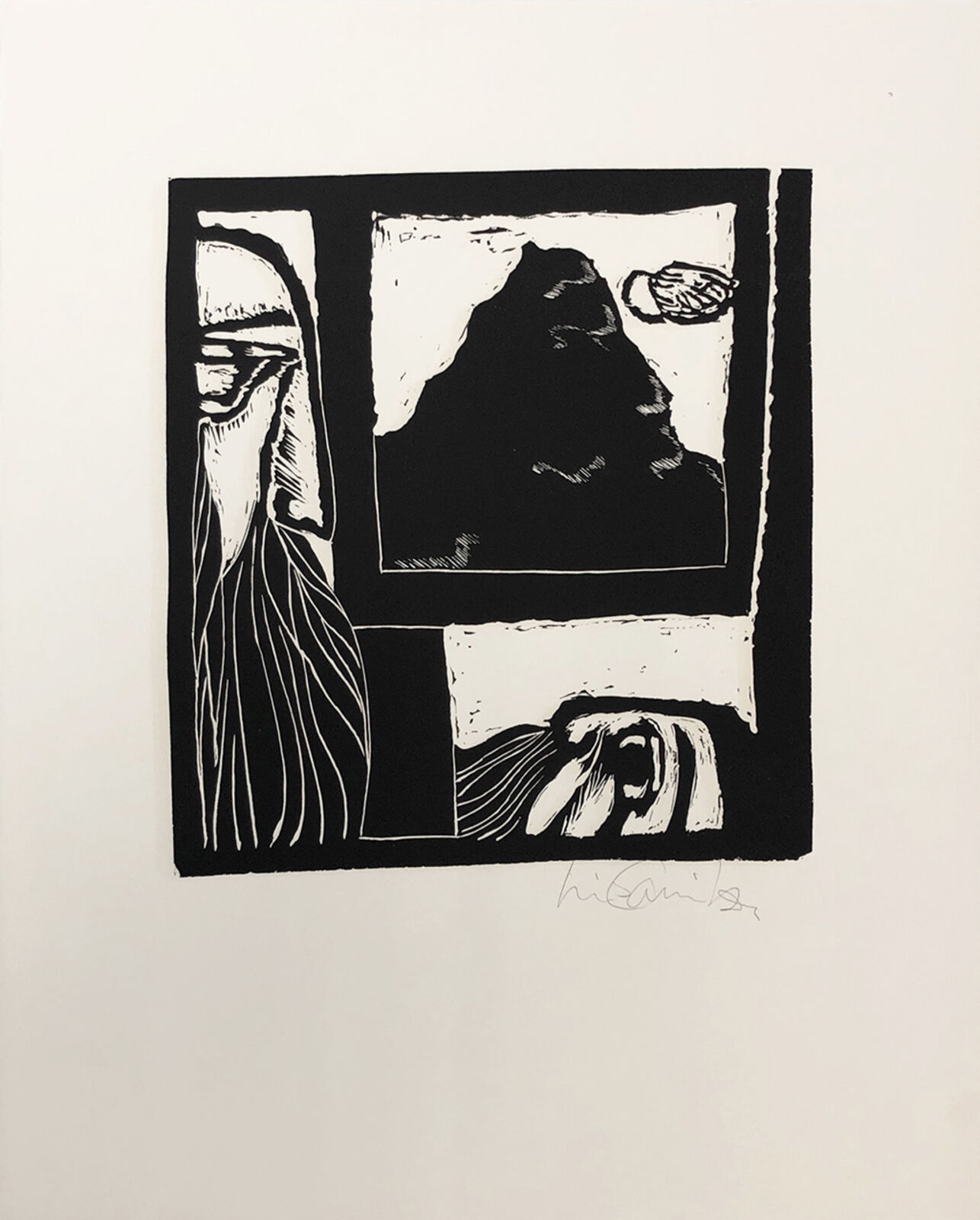 A series of black and white illustrations on a white background.