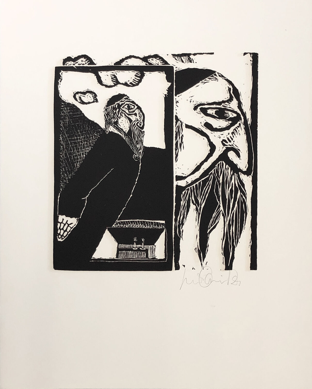 A series of black and white illustrations on a white background.