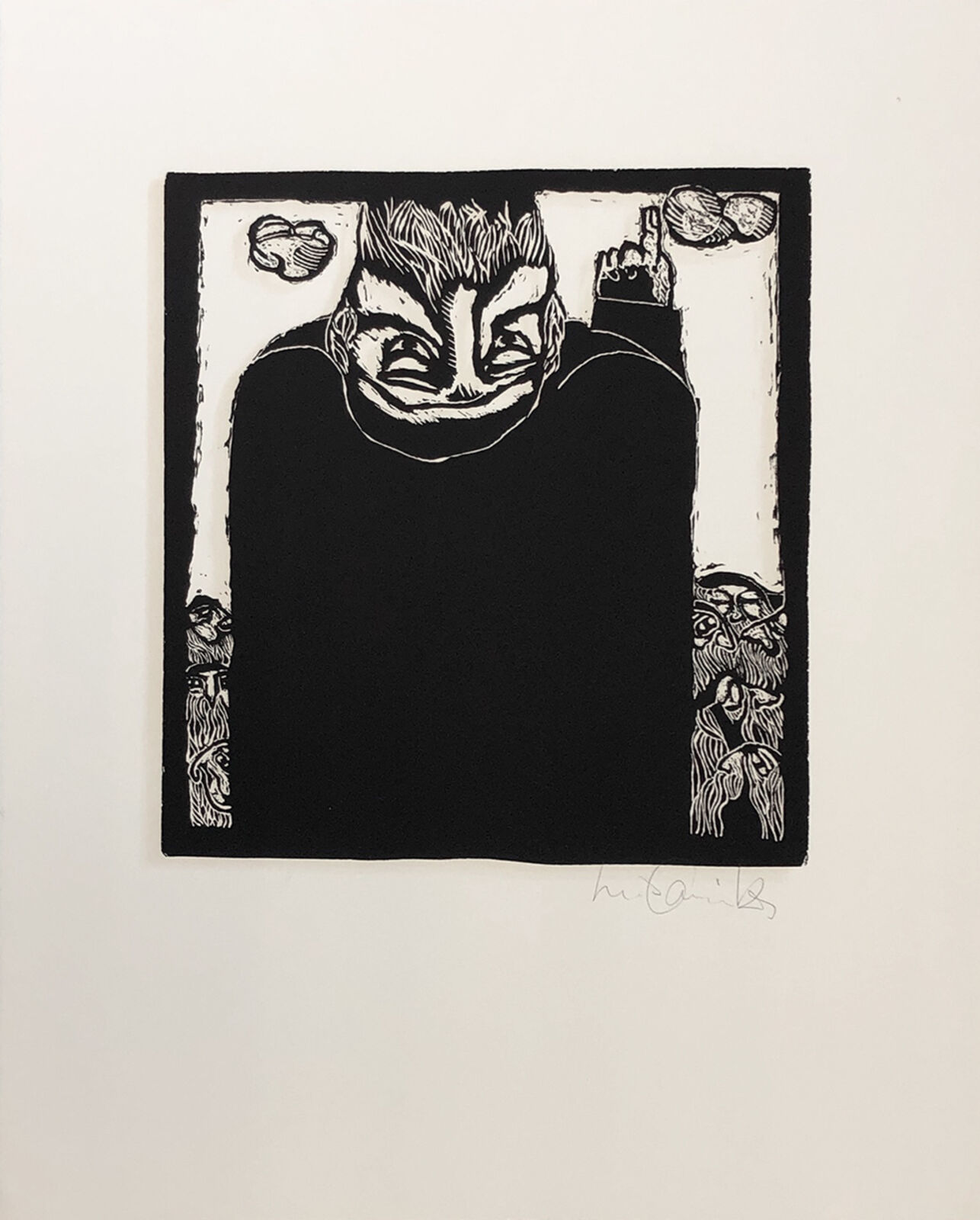 A series of black and white illustrations on a white background.