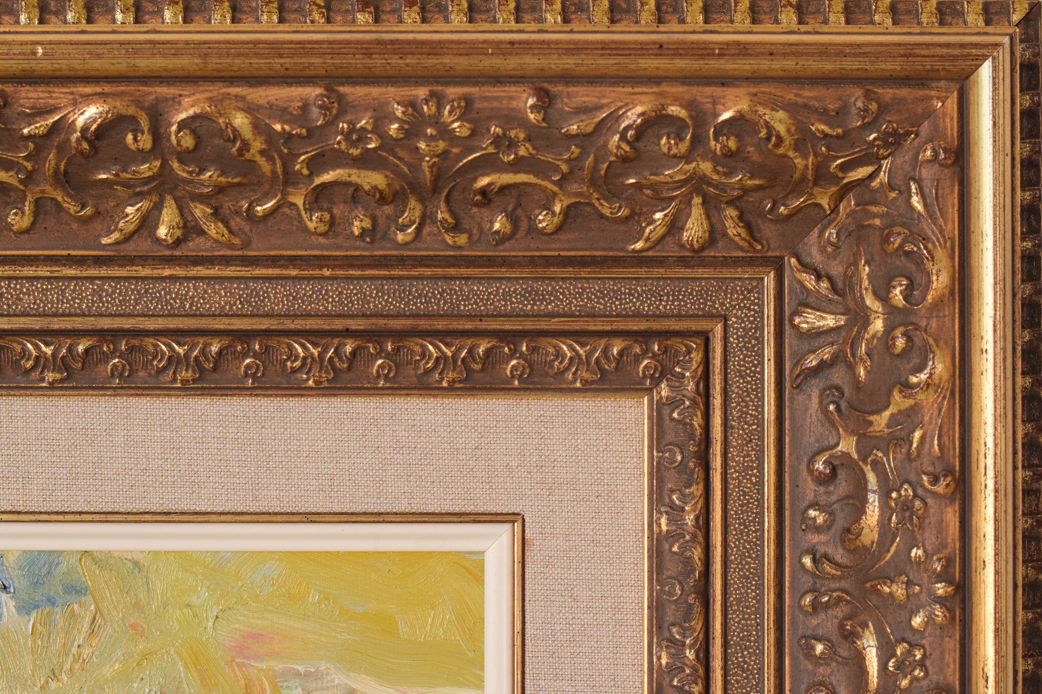 A painting of a group of people on a beach.