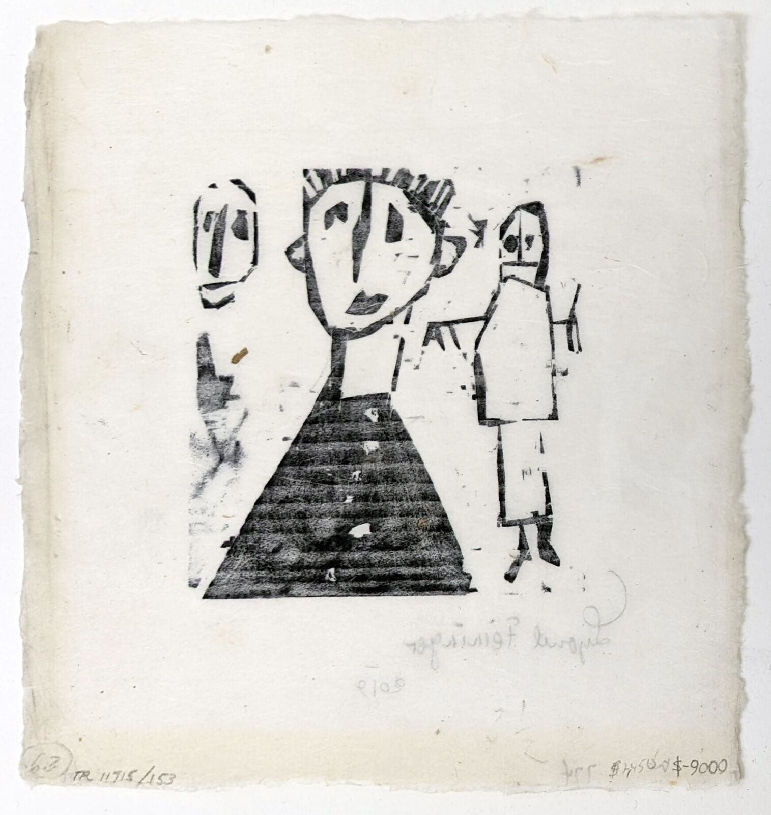Artwork by Lyonel Feininger, Stehkragen (rare hand signed woodcut), Made of Woodcut 