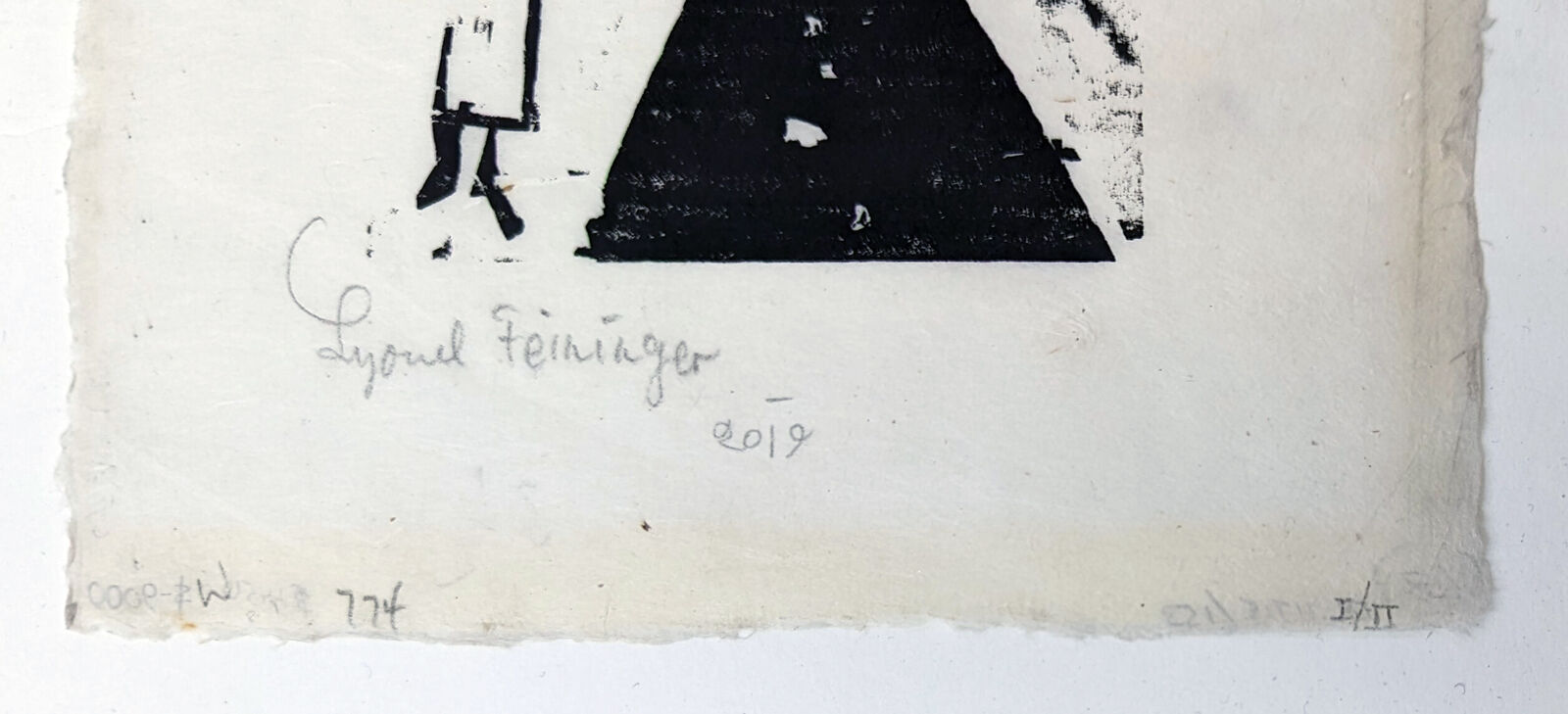 Artwork by Lyonel Feininger, Stehkragen (rare hand signed woodcut), Made of Woodcut 