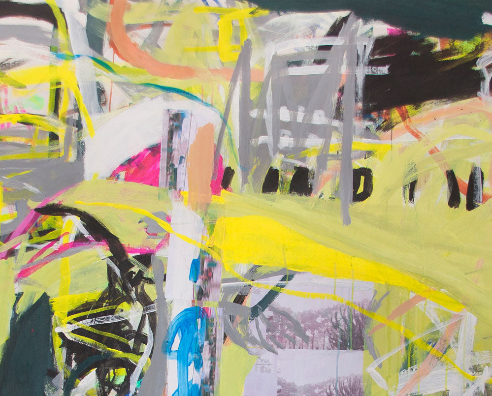 Artwork by Macha Poynder, A Crapshot of Luck, Made of Acrylic and collage on canvas 