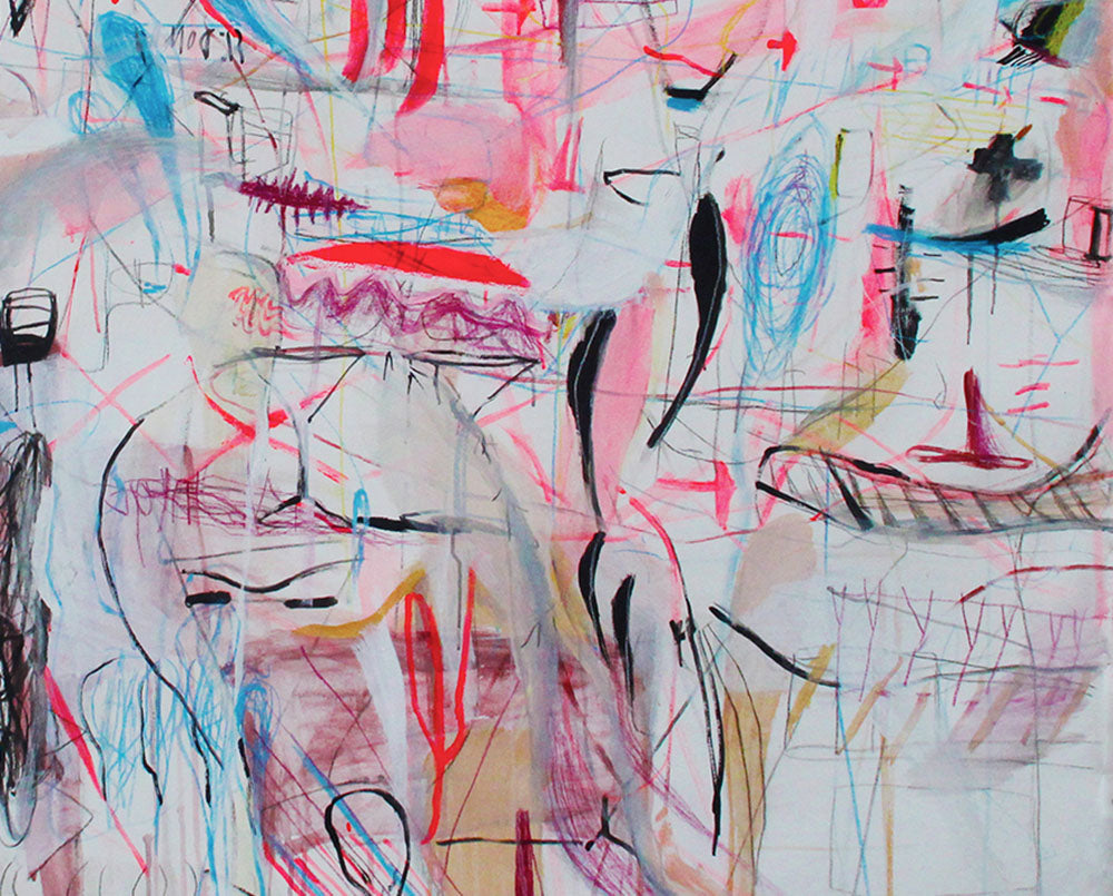 Artwork by Macha Poynder, Gifts on Sixth, Made of Acrylic and pastel on un-stretched canvas 