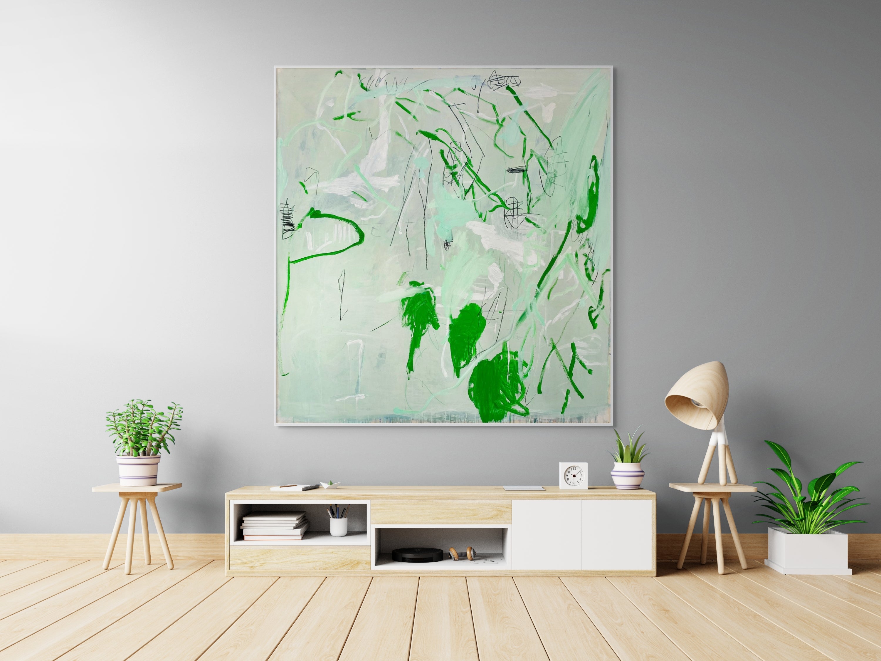 Artwork by Macha Poynder, Magnetic Influences, Made of Acrylic and oil stick on canvas 