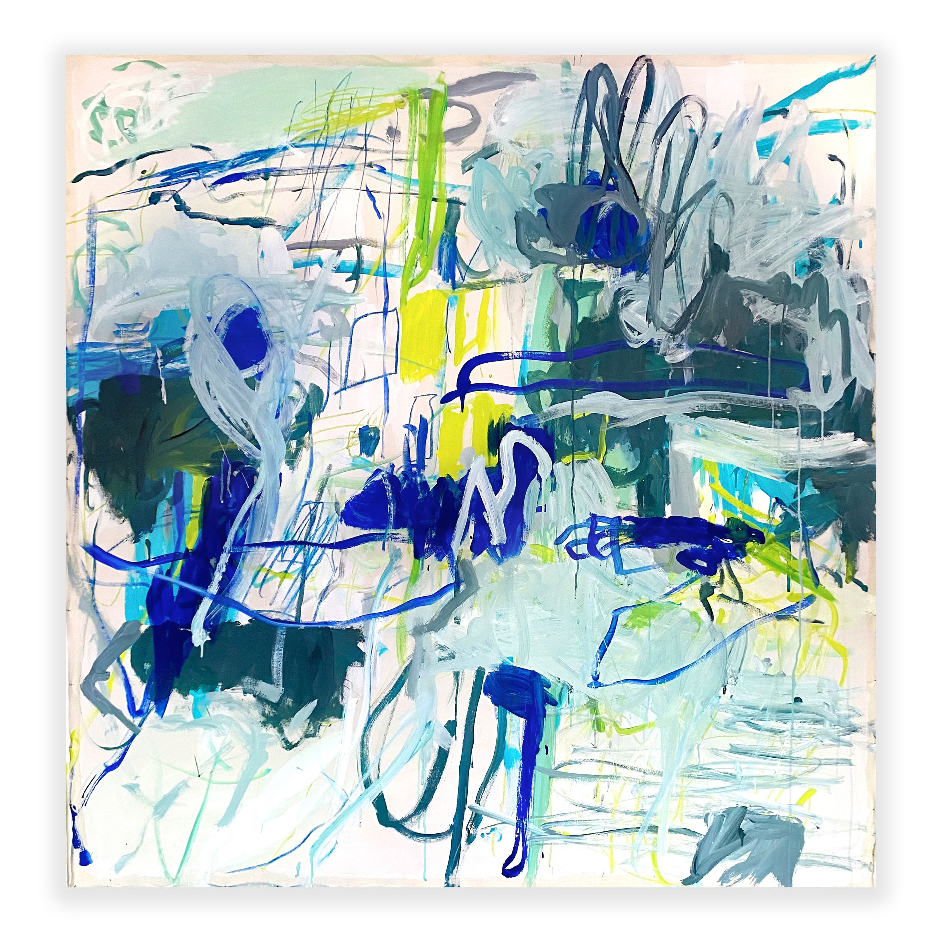 Artwork by Macha Poynder, Parallel April, Made of Acrylic, oil stick and pastel on canvas 