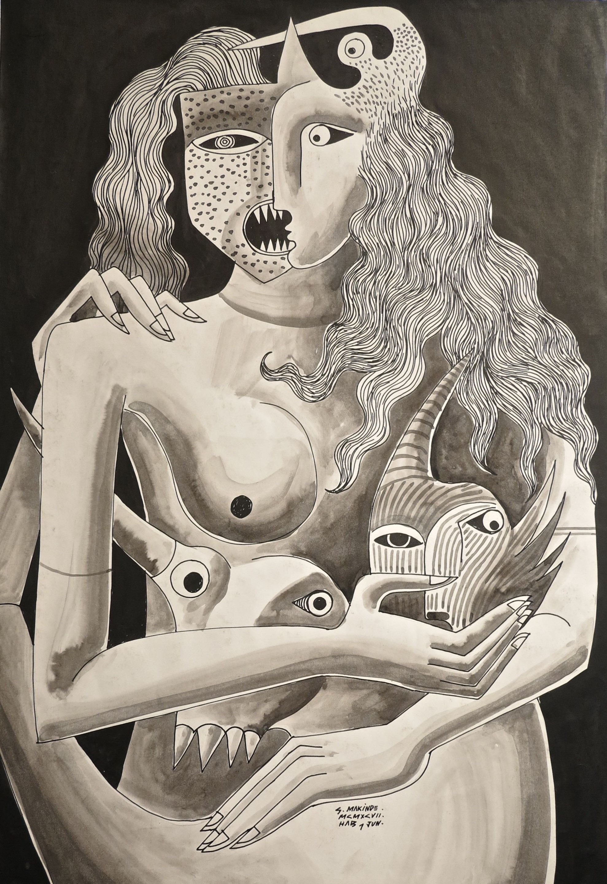 Madre con nina by Adubi Makinde, 1997