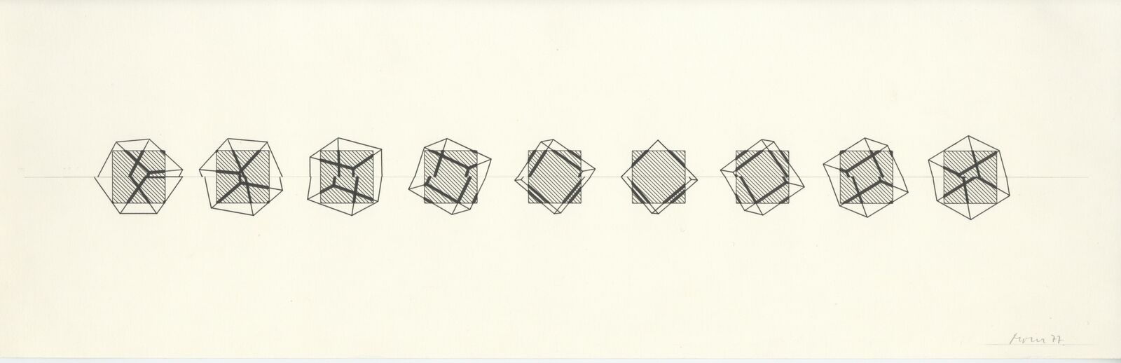 P-200 plan by Manfred Mohr, 1977