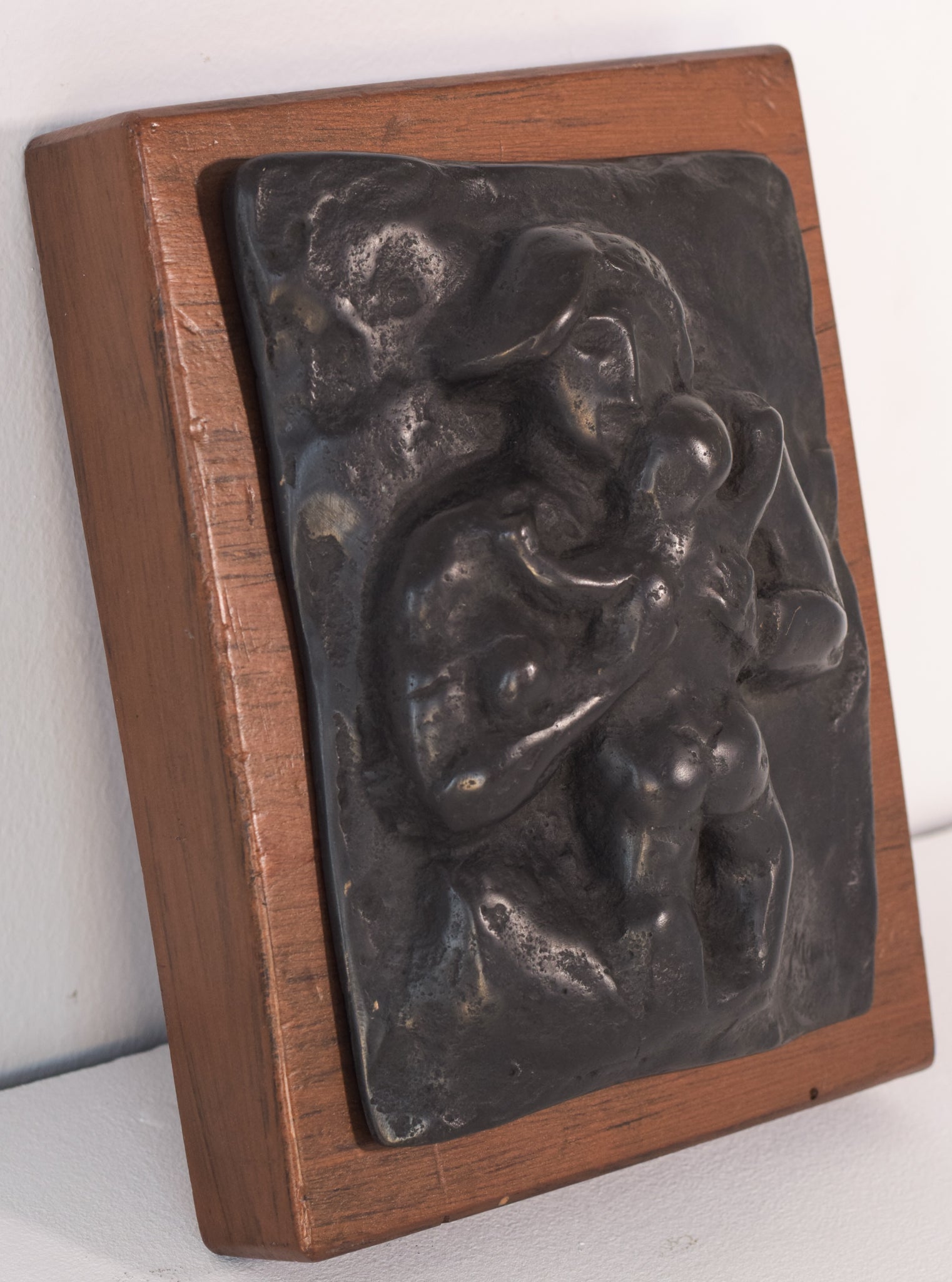 Artwork by Manolo Hugué, Bronze Plaque of Mother and Child, Made of Bronze 