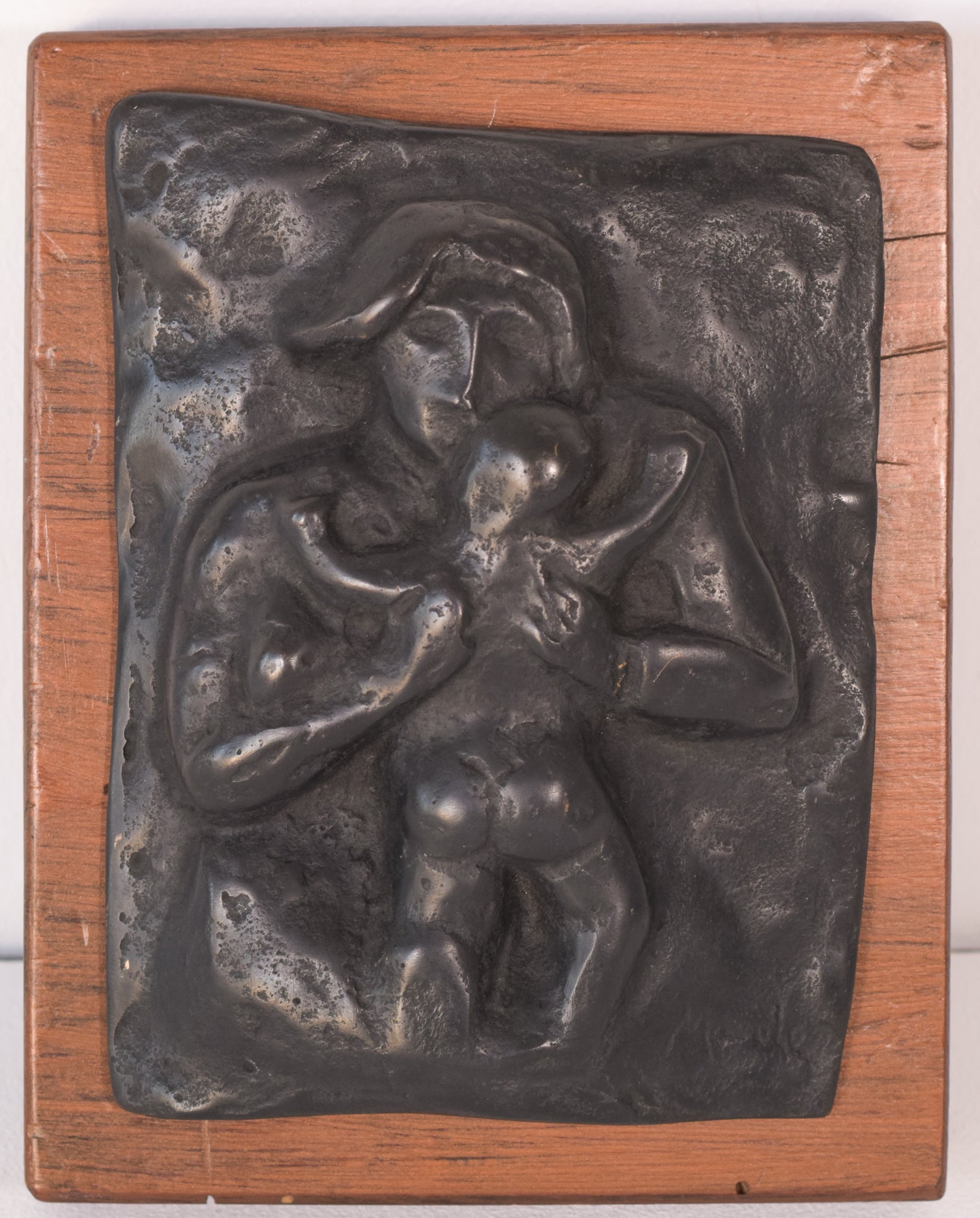 Bronze Plaque of Mother and Child by Manolo Hugué, Early 20th Century