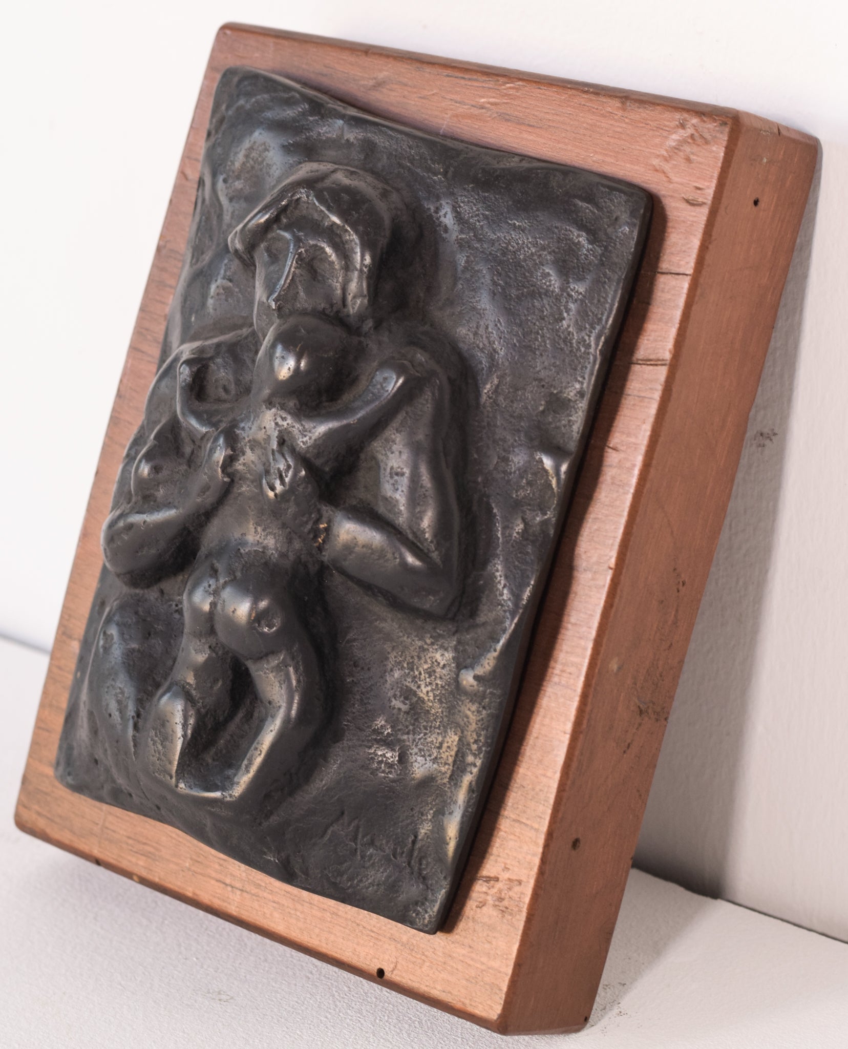 Artwork by Manolo Hugué, Bronze Plaque of Mother and Child, Made of Bronze 