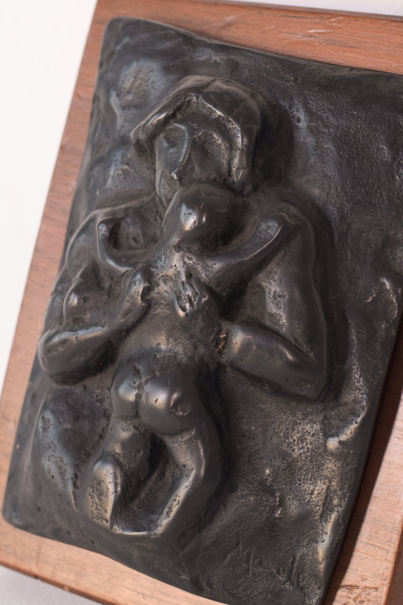 Artwork by Manolo Hugué, Bronze Plaque of Mother and Child, Made of Bronze 