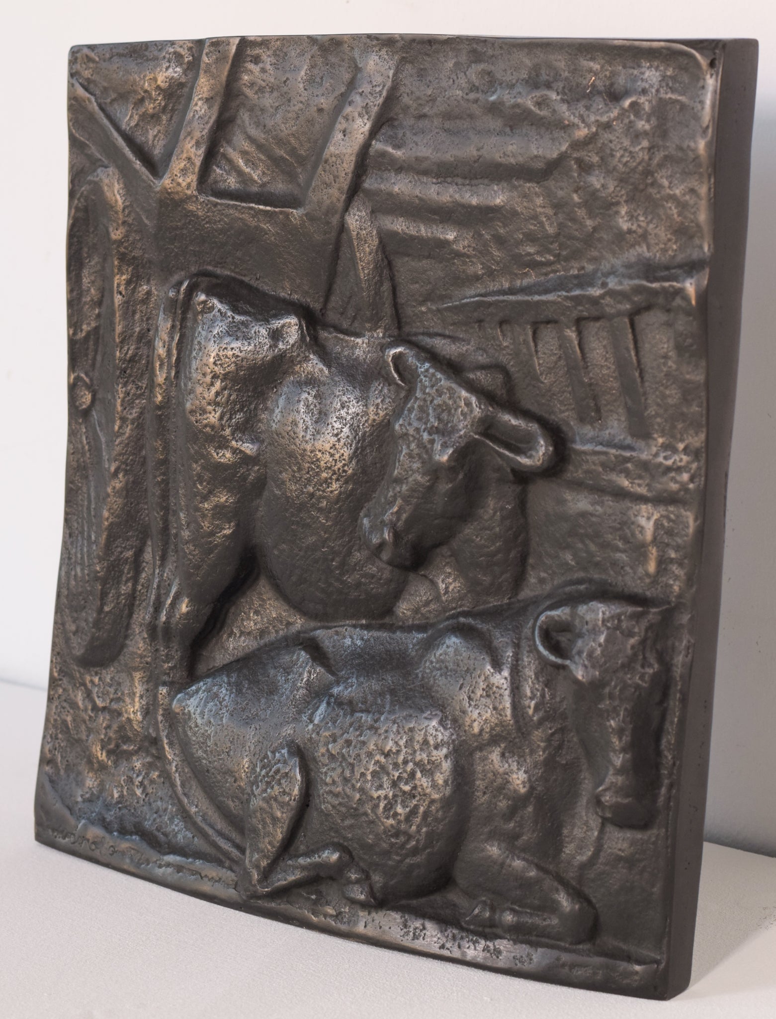 Artwork by Manolo Hugué, Large Bronze Plaque, Made of Bronze 
