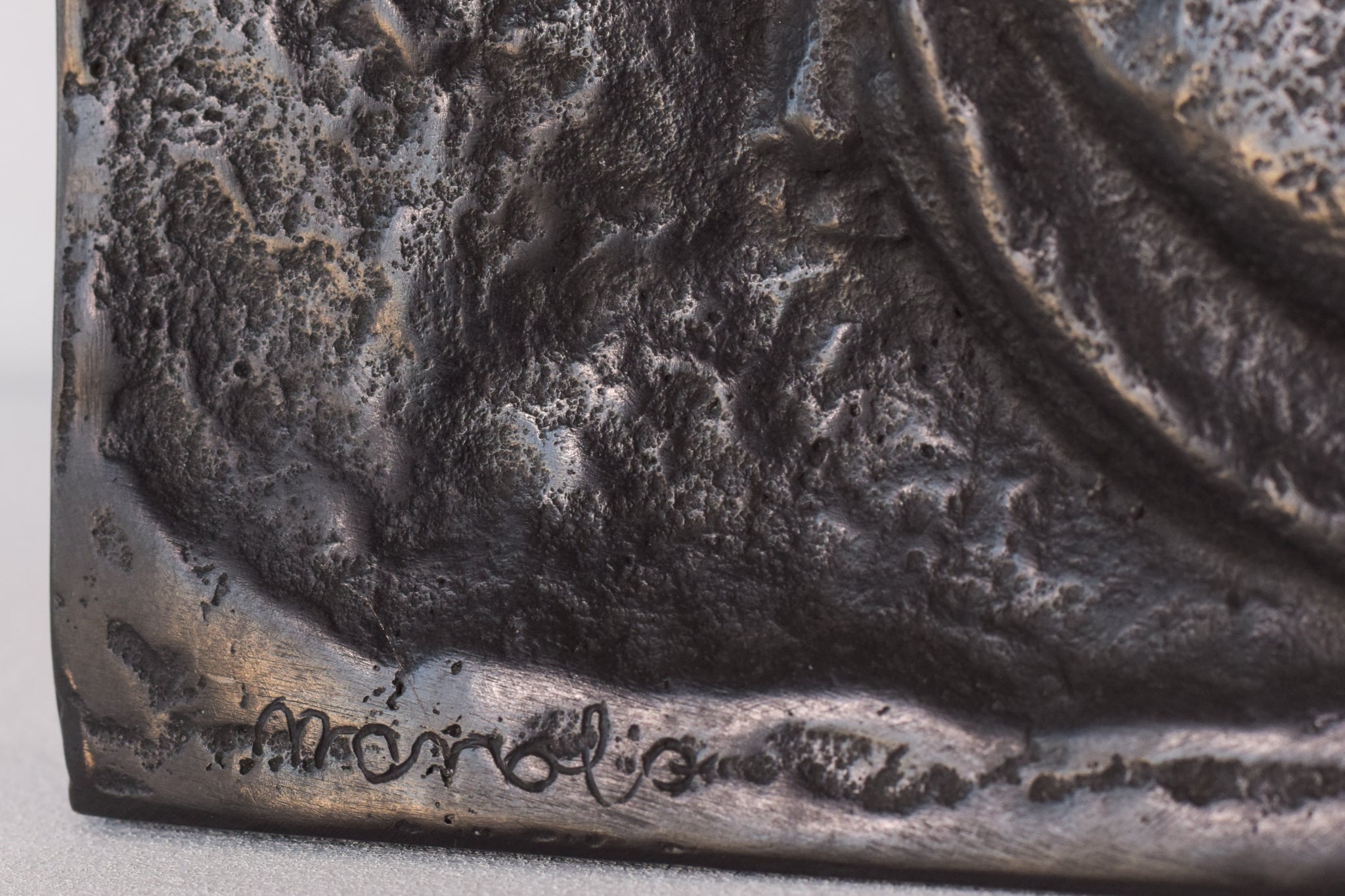 Artwork by Manolo Hugué, Large Bronze Plaque, Made of Bronze 