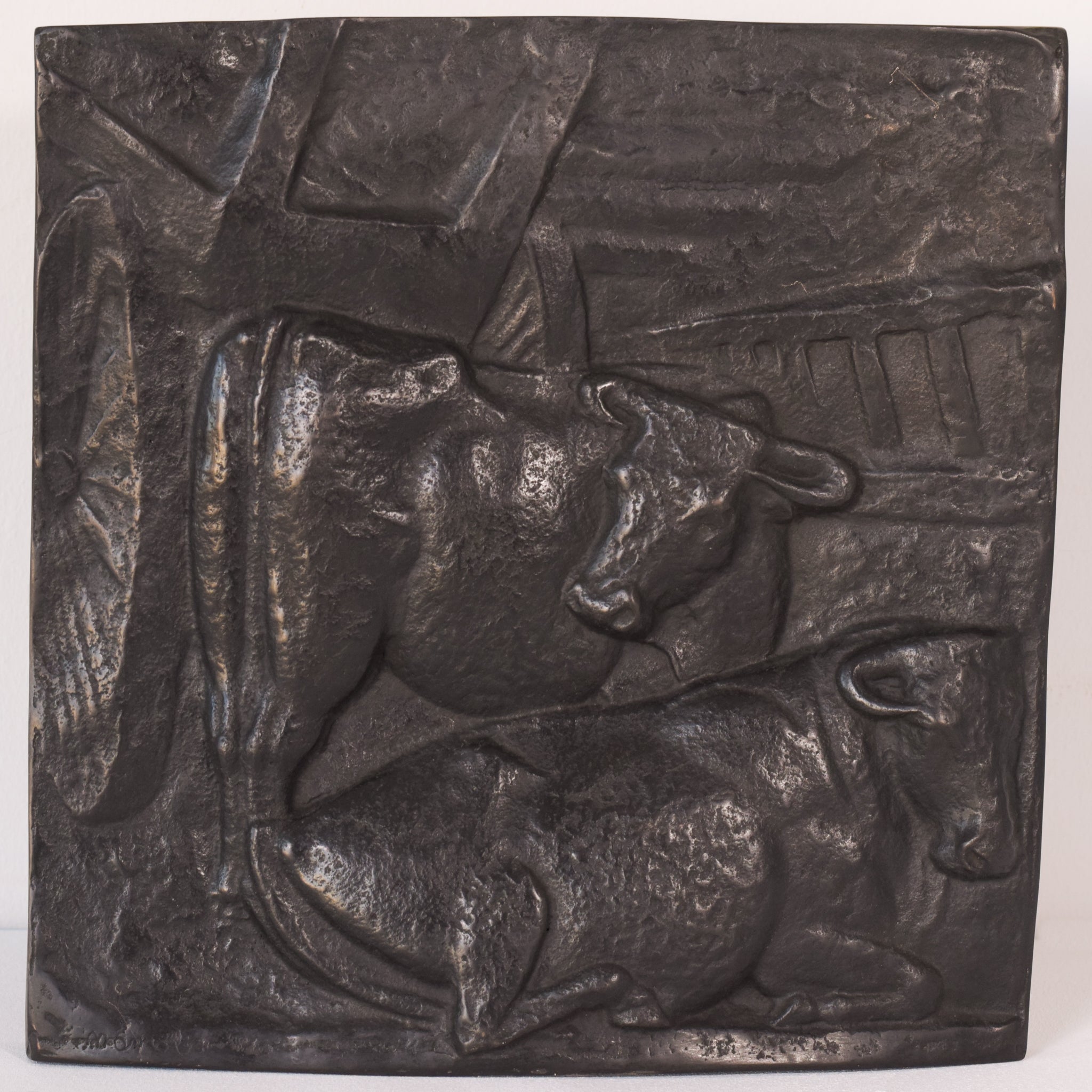 Large Bronze Plaque by Manolo Hugué, 1935-1936