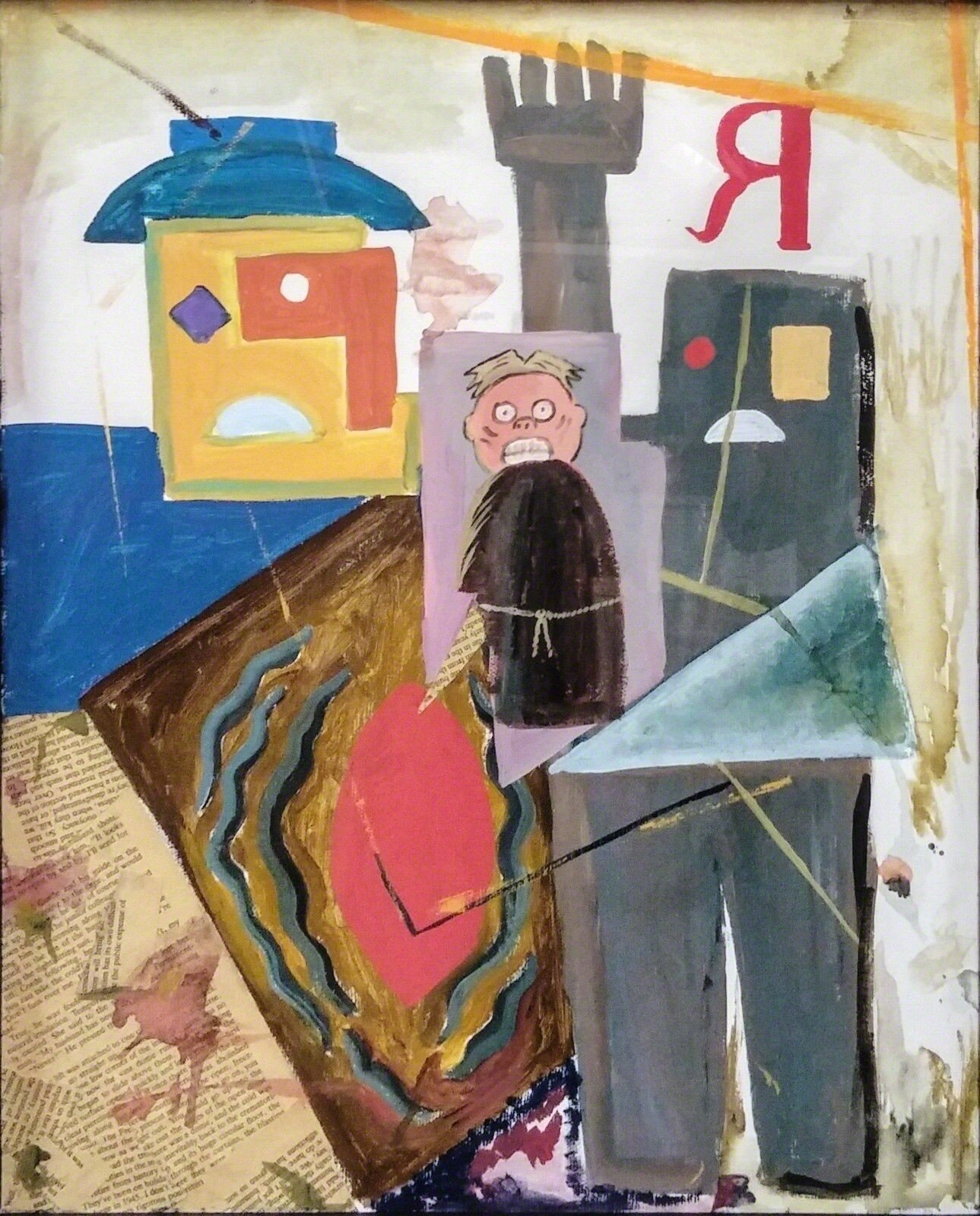 Artwork by Manuel Ocampo, R, Made of Acrylic On Canvas 
