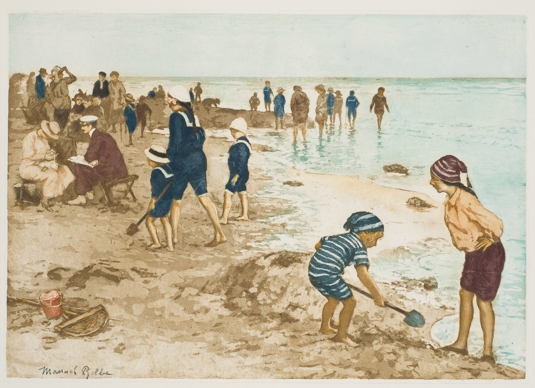 Jeux Sur La Plage by Manuel Robbe, 1912