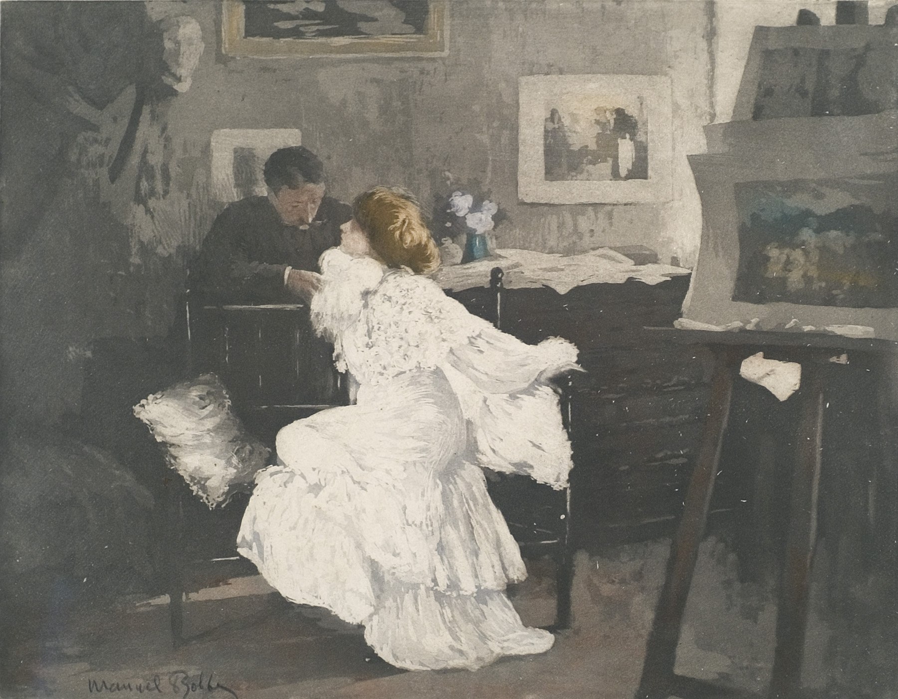 Nocturne Or Le Flirt by Manuel Robbe, circa 1906