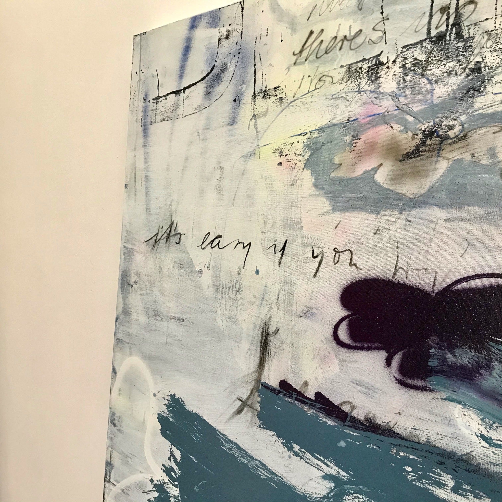 Artwork by Manuela Karin Knaut, Above us only sky, Made of Acrylic and spraypaint on un-stretched canvas 