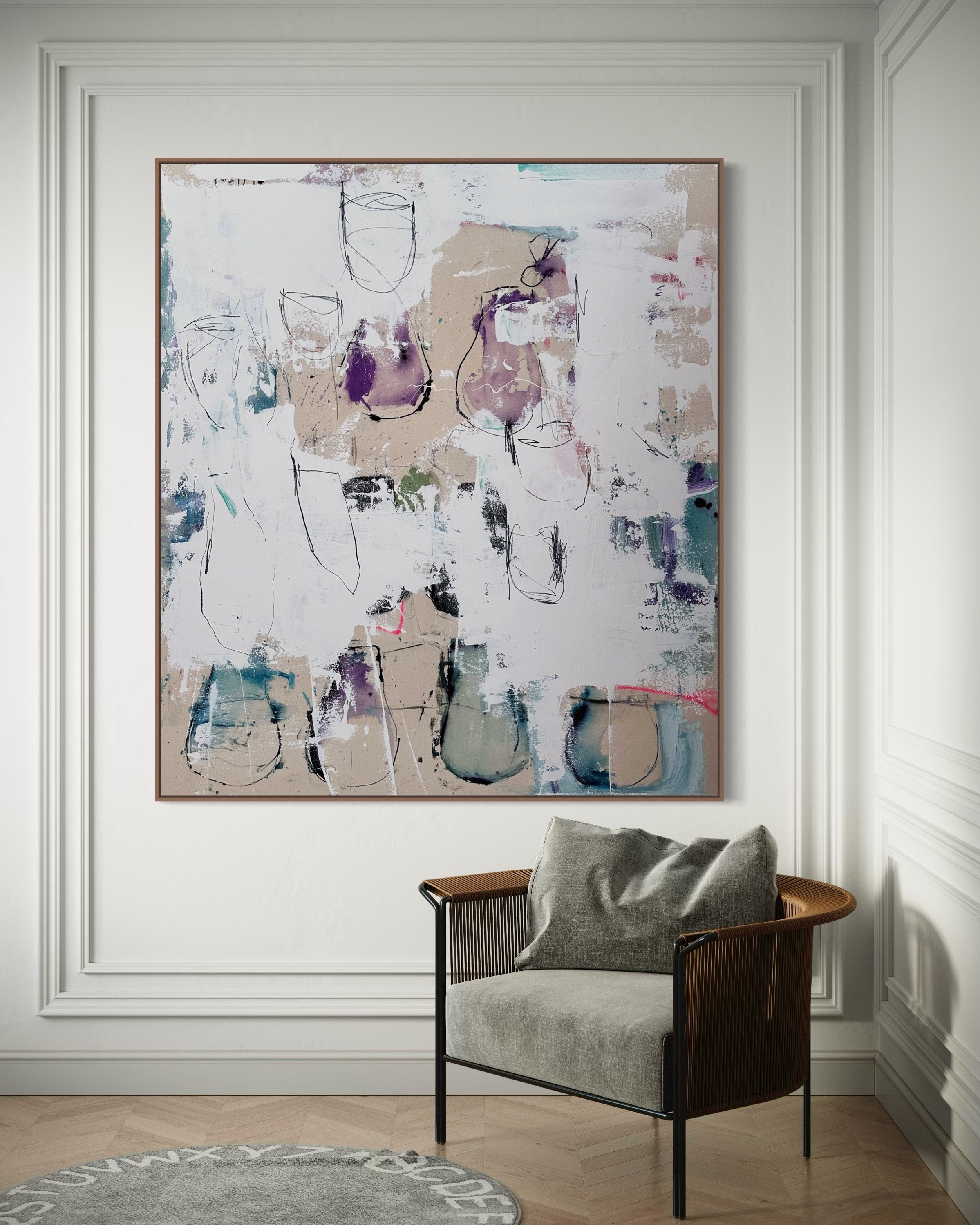 A painting of wine glasses on a white background. 