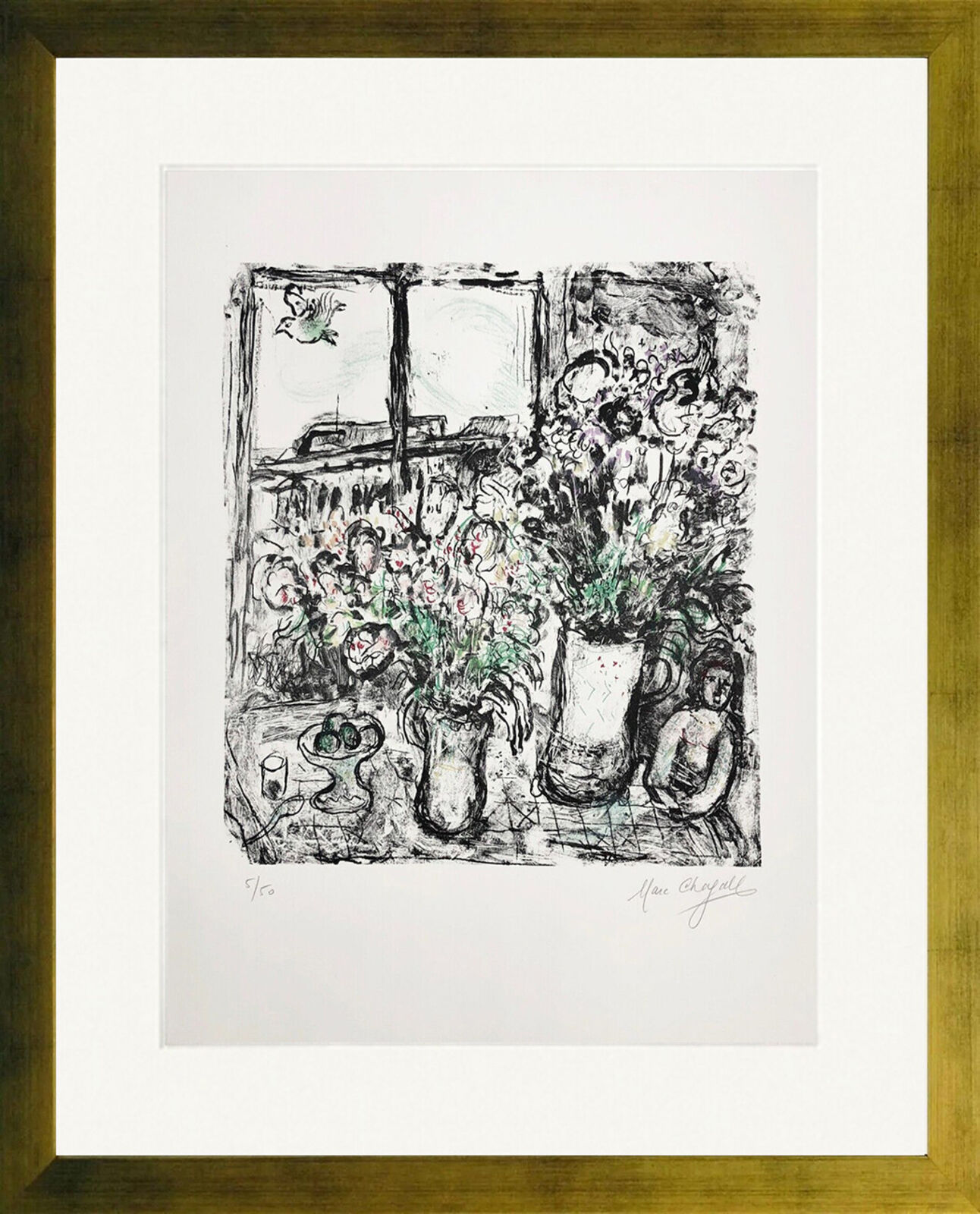 FLEURS DEVANT LA FENETRE (MOURLOT 478) by Marc Chagall, 1967