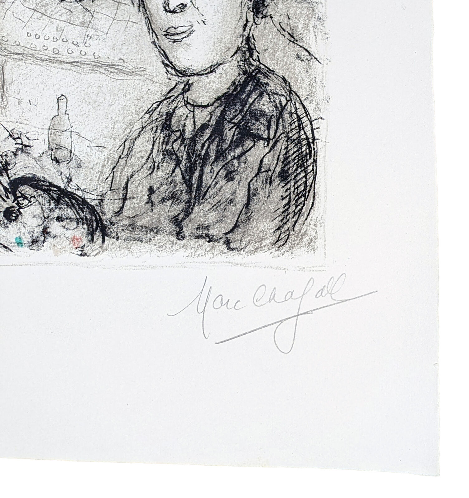 Artwork by Marc Chagall, LE CHEVALET AUX FLEURS (MOURLOT 838), Made of Lithograph 