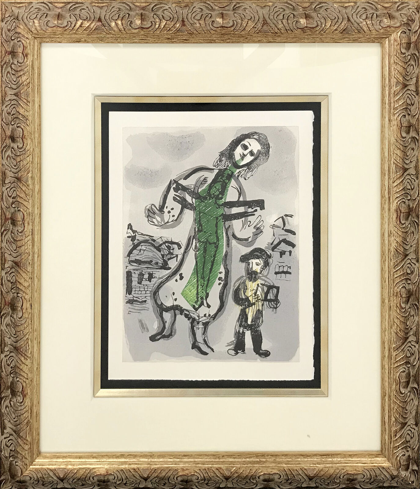 Artwork by Marc Chagall, OU EST LE JOUR ("LES POEMES"), Made of Woodcut 
