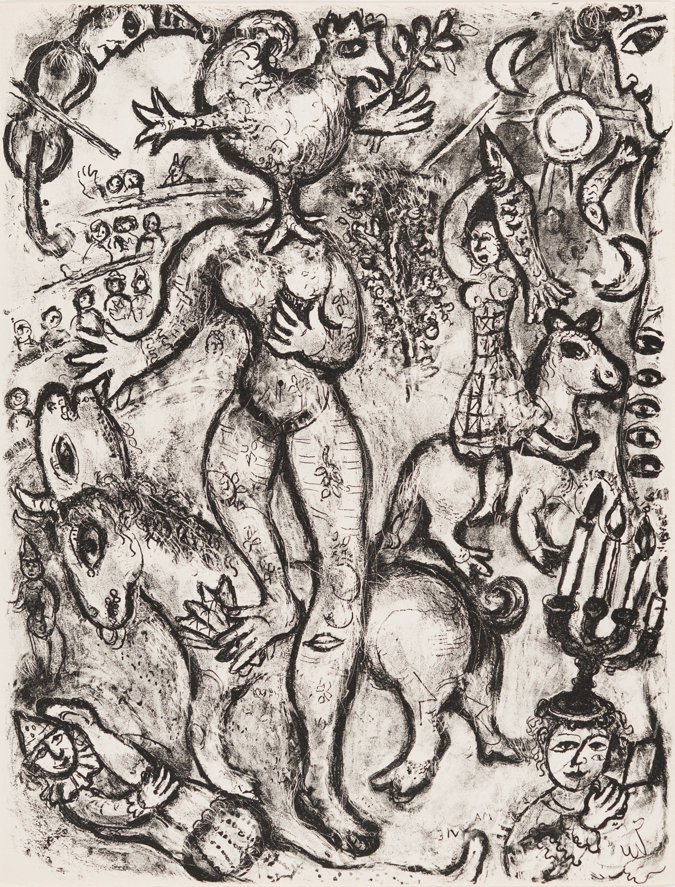 Artwork by Marc Chagall, Untitled From The Circus, Made of Lithograph 