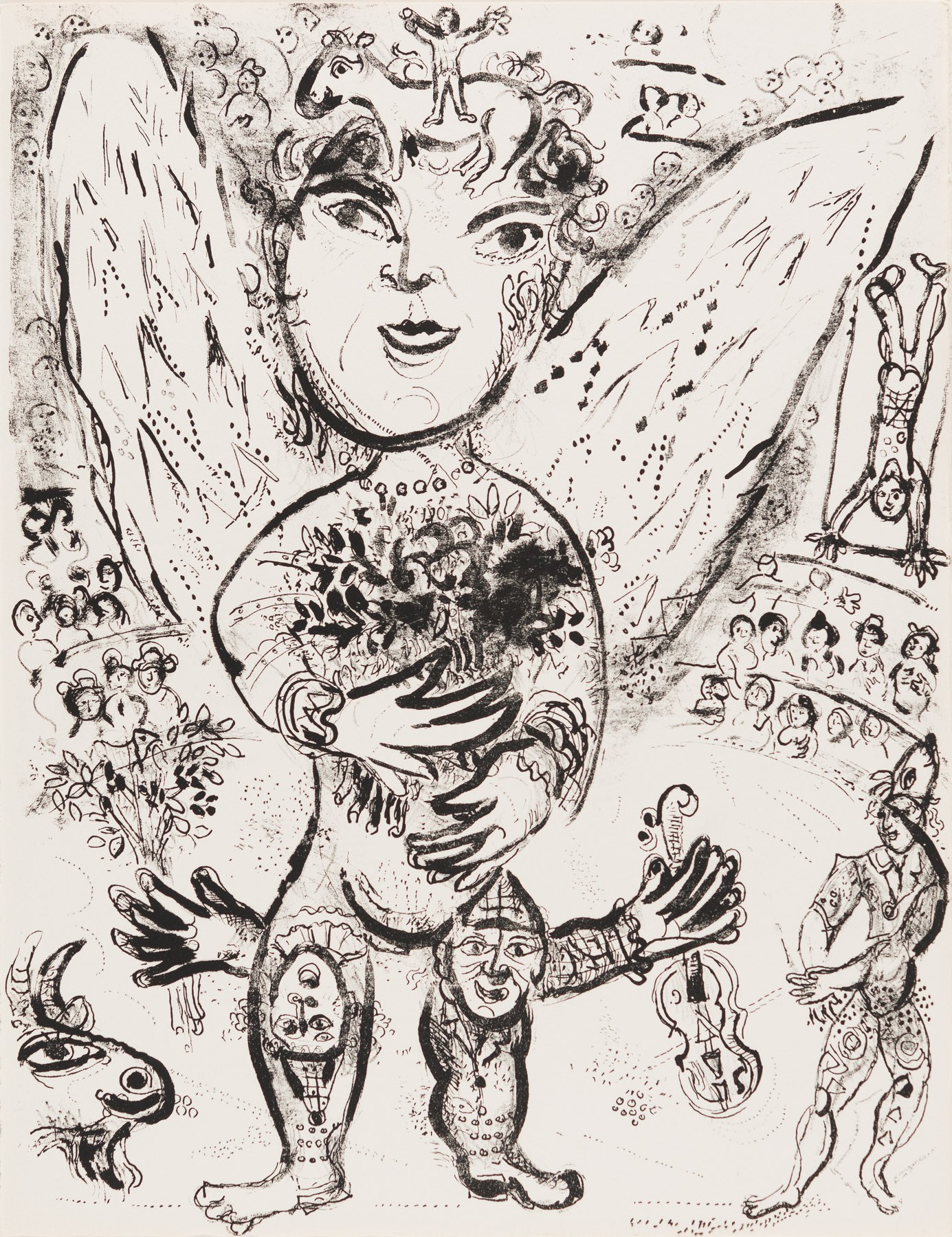 Artwork by Marc Chagall, Untitled From The Circus, Made of Lithograph 