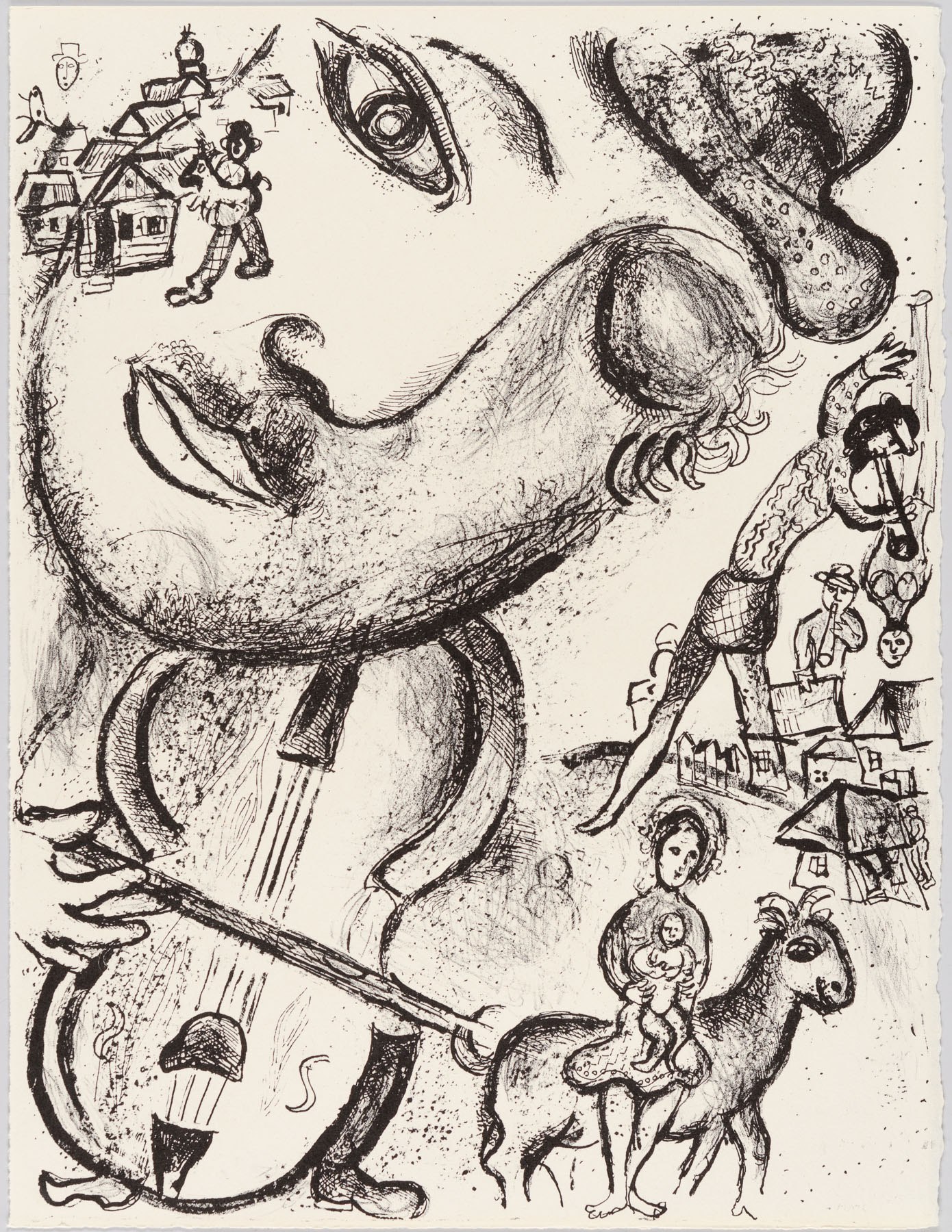 Artwork by Marc Chagall, Untitled From The Circus, Made of Lithograph 