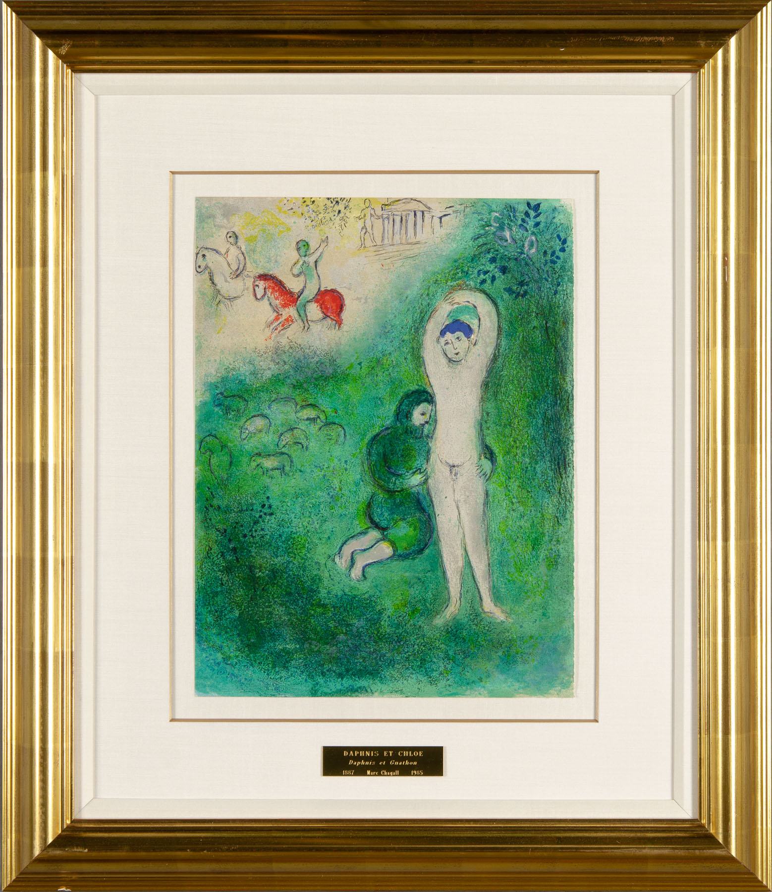 Artwork by Marc Chagall, Daphnis And Gnathon, Made of Lithograph 