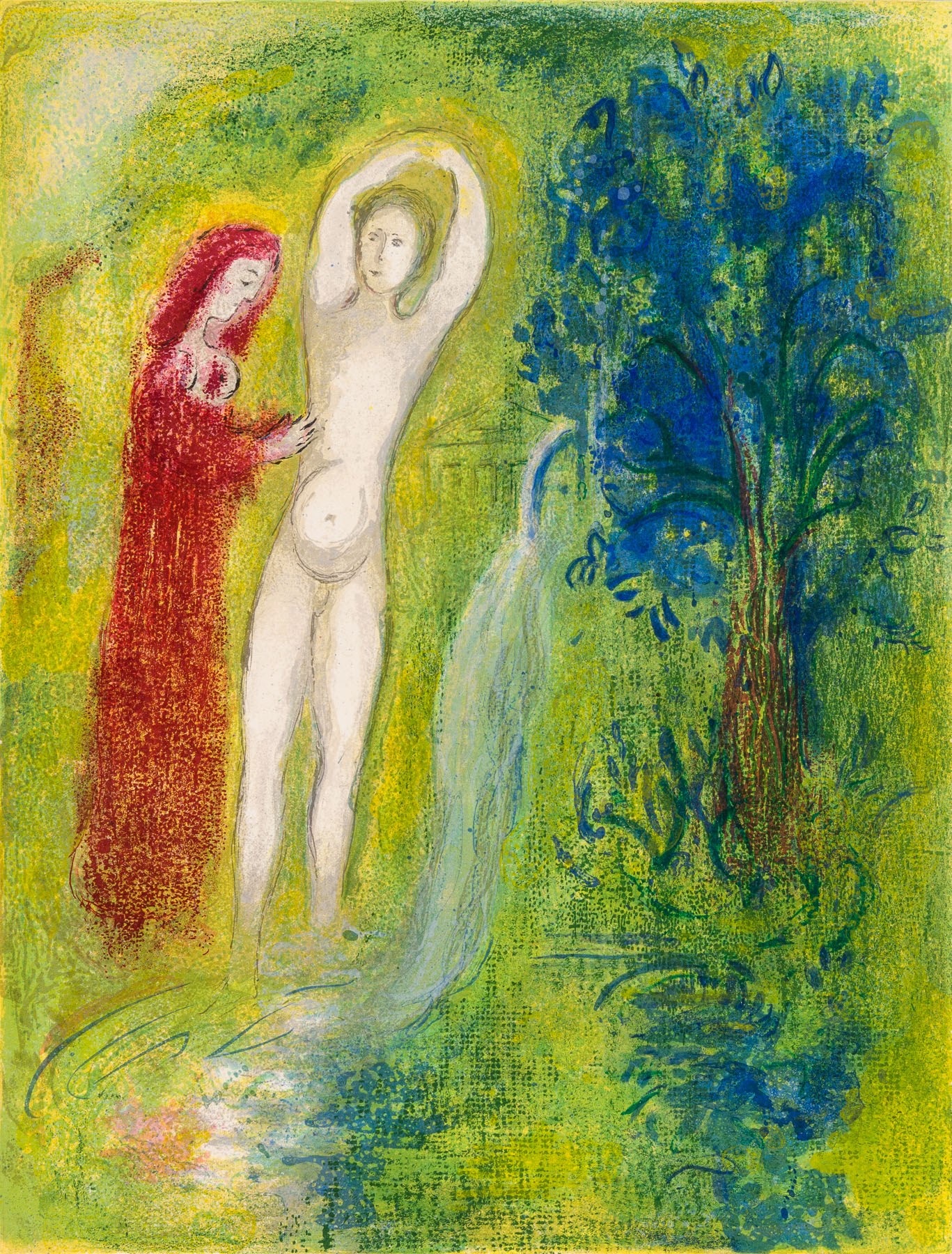 Daphnis Et Chloé Au Bord De La Fontaine by Marc Chagall, 1962