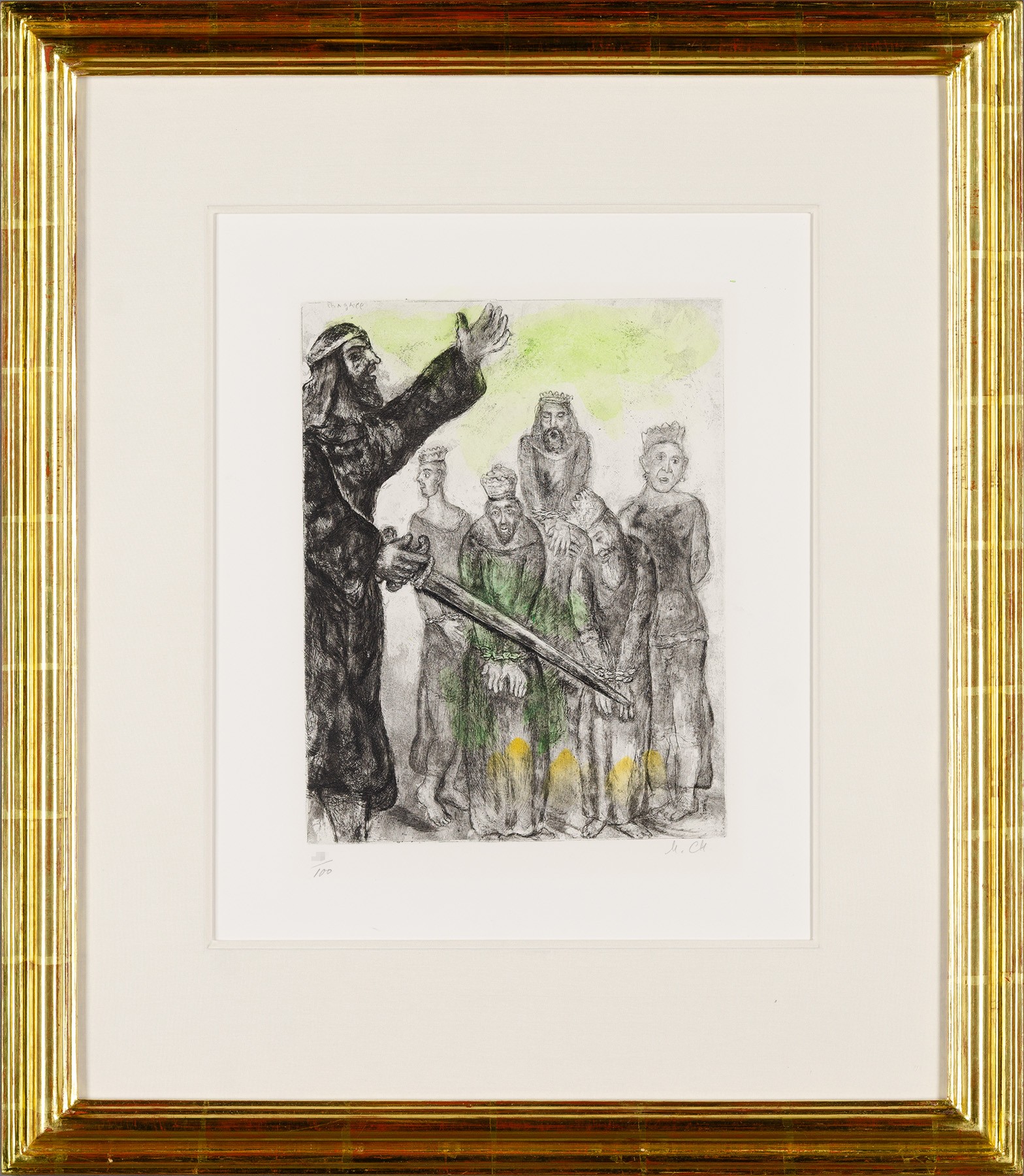 Artwork by Marc Chagall, Joshua And The Vanquished Kings, Made of etching 