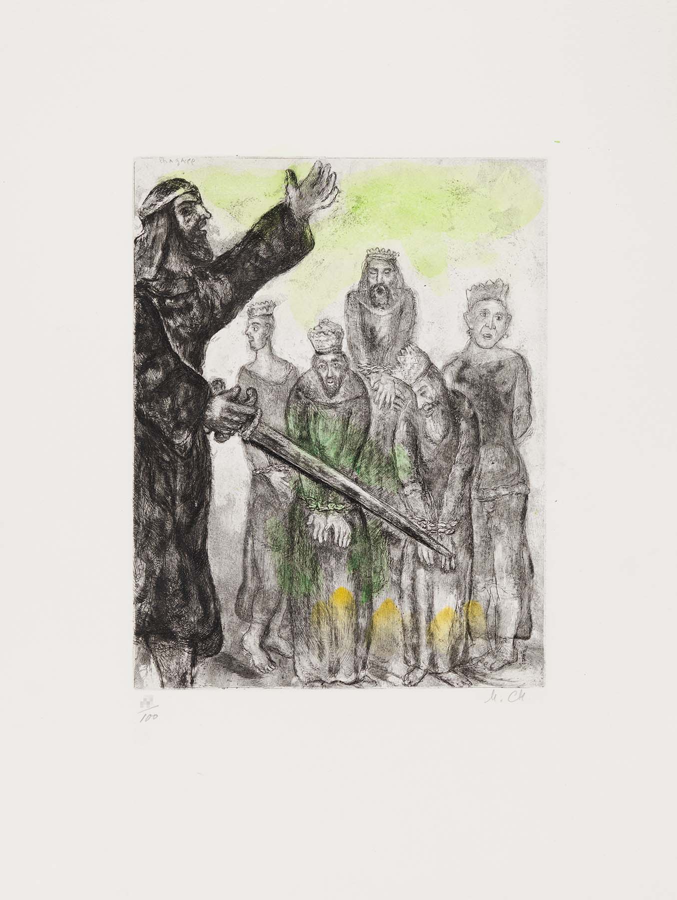 Artwork by Marc Chagall, Joshua And The Vanquished Kings, Made of etching 