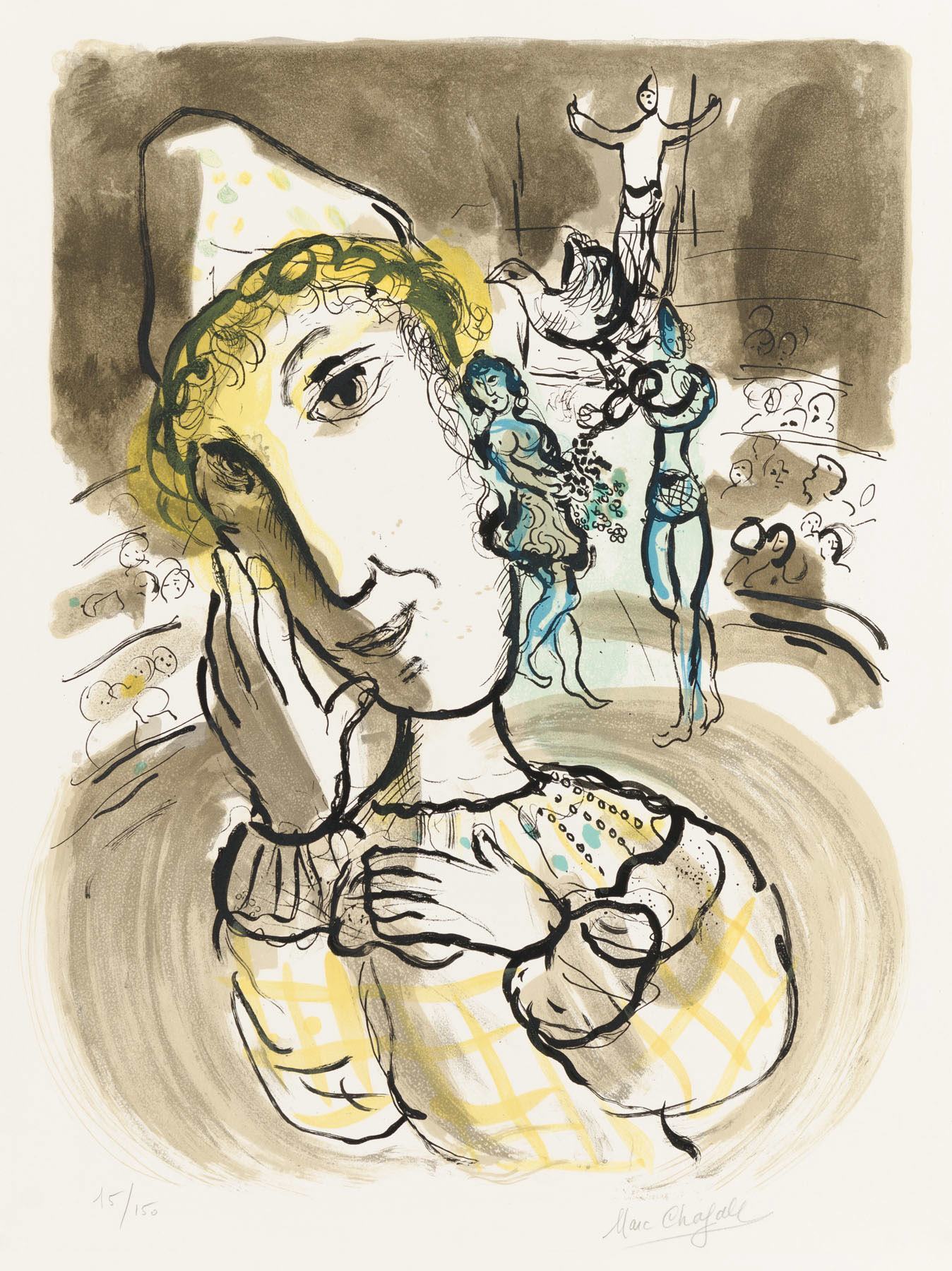 Le Cirque Au Clown Jaune by Marc Chagall, 1967