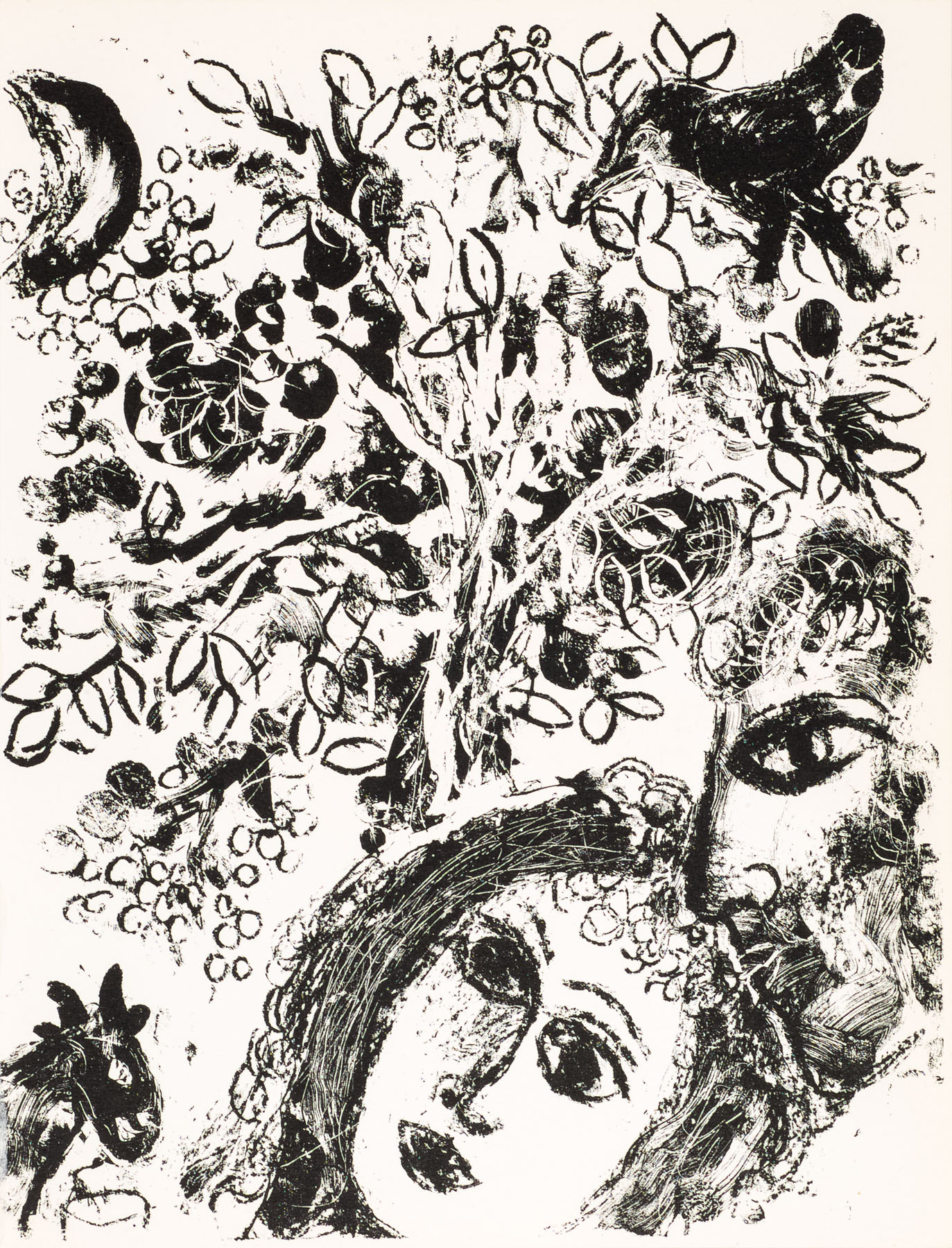 Artwork by Marc Chagall, Le Couple Devant L’arbre, Made of Lithograph 