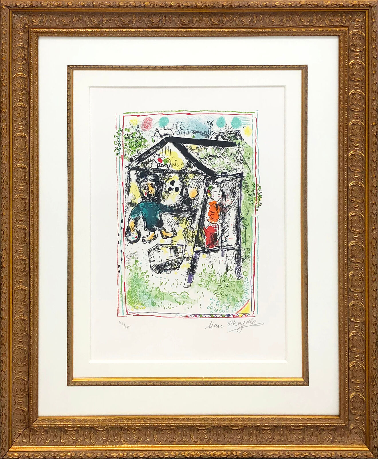 Le Peintre Devant Le Village I (Mourlot 603) by Marc Chagall, 1969
